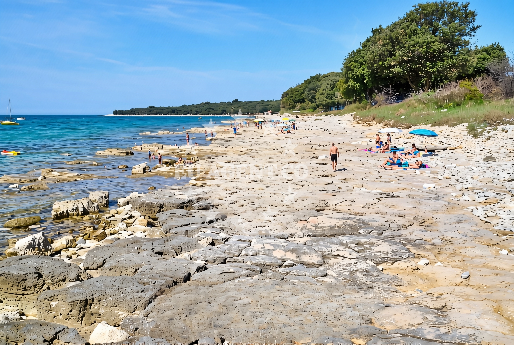 Shoreline and swimming area at Marić istok, Peroj Beach in Marić istok