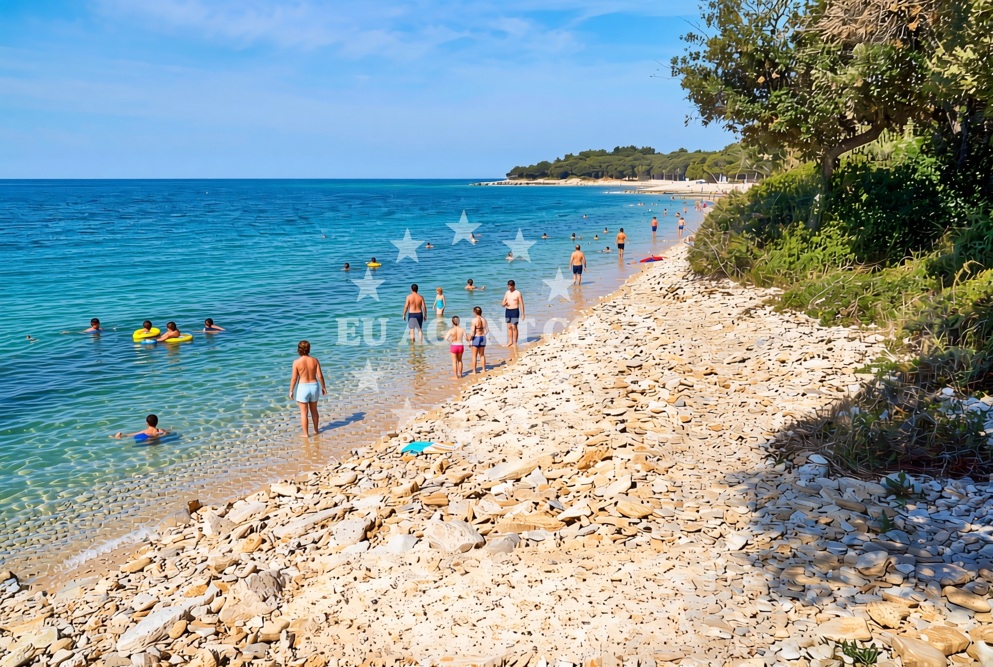 Sea and coastal view of Marić zapad, Peroj Beach in Marić zapad