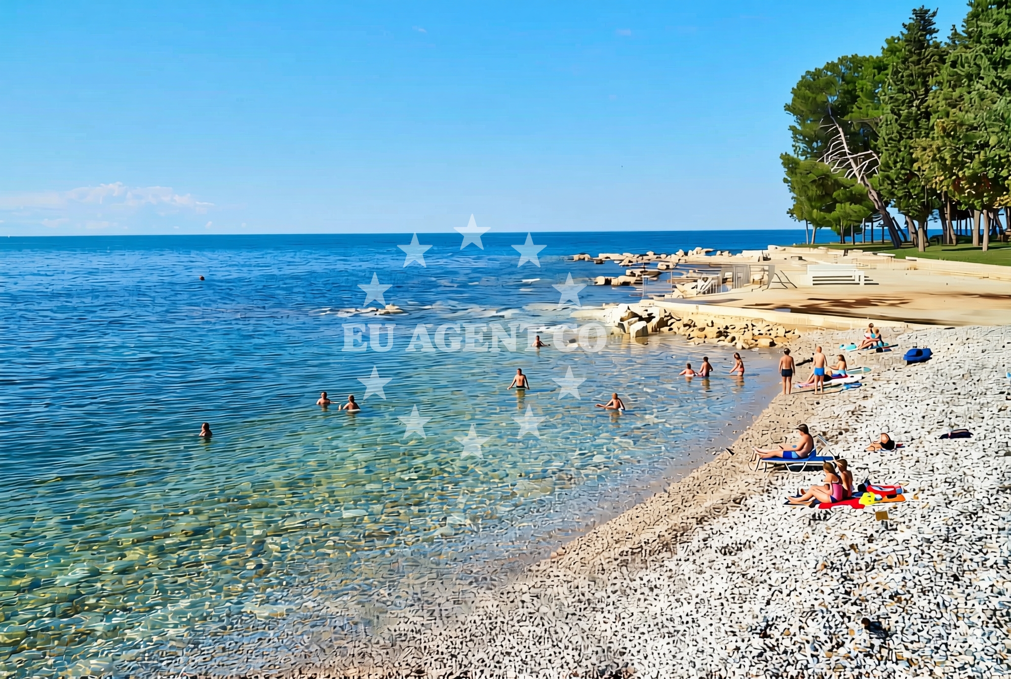 Sea and coastal view of Marija, Monterol Beach in Marija