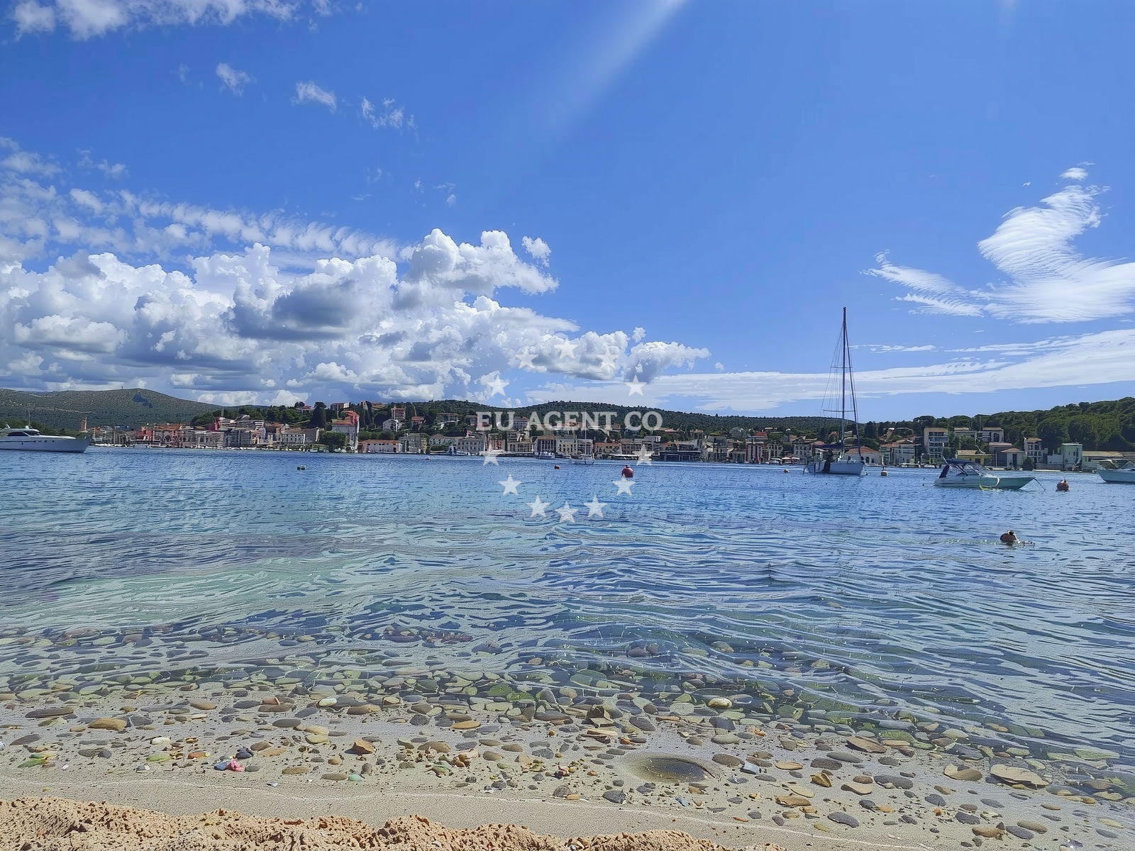 Shoreline and swimming area at Marina Frapa Beach in Trogirska 3, Rogoznica