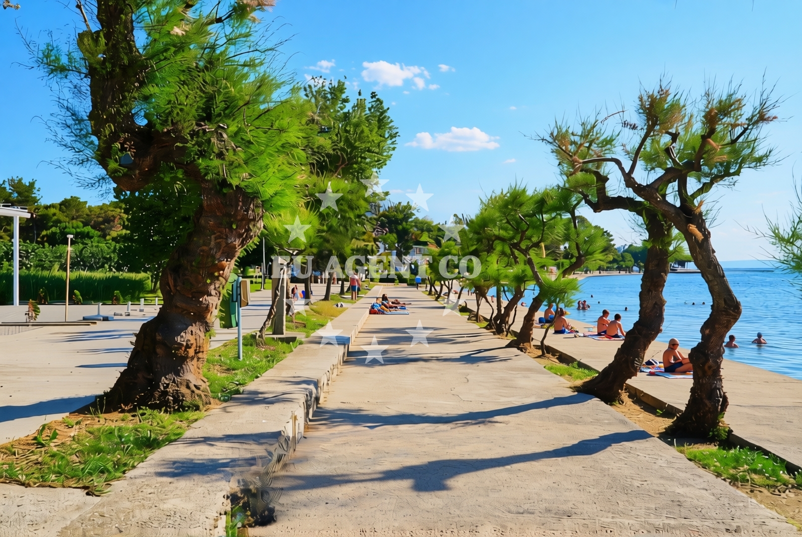 Overview of Marina, Punat (Krk) Beach in Marina