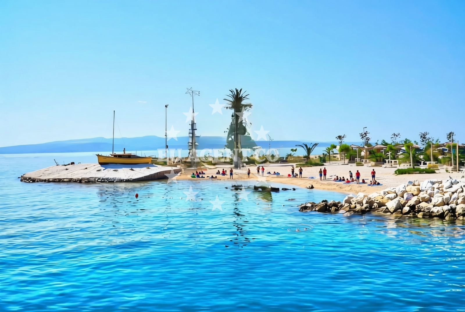 Overview of Marina Ramova istok, Krvavica Beach in Marina Ramova istok