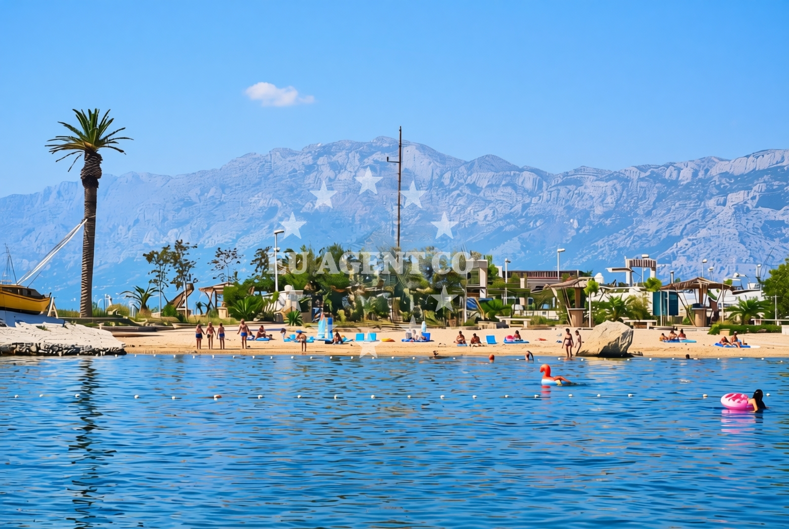 Shoreline and swimming area at Marina Ramova istok, Krvavica Beach in Marina Ramova istok