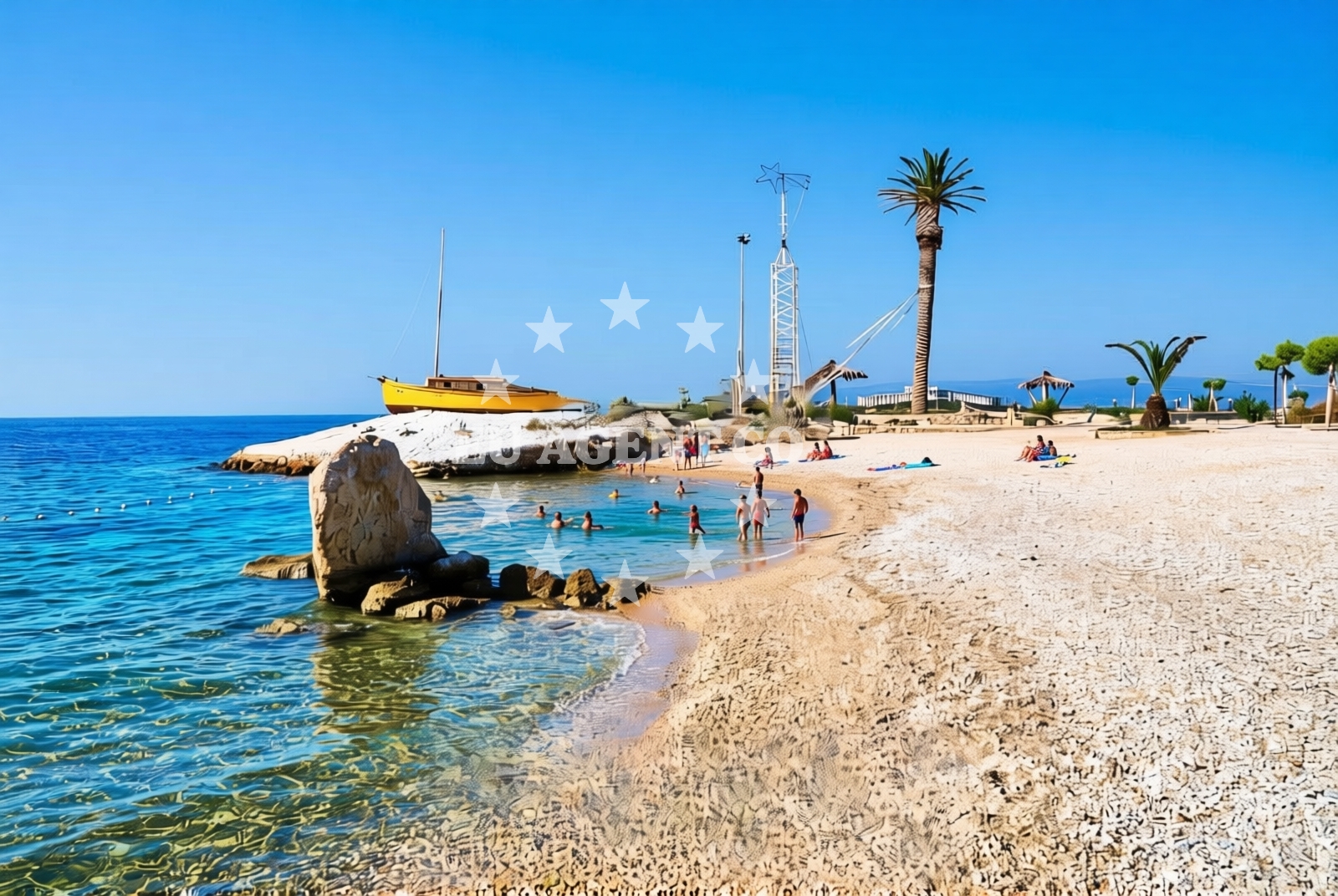 Sea and coastal view of Marina Ramova istok, Krvavica Beach in Marina Ramova istok