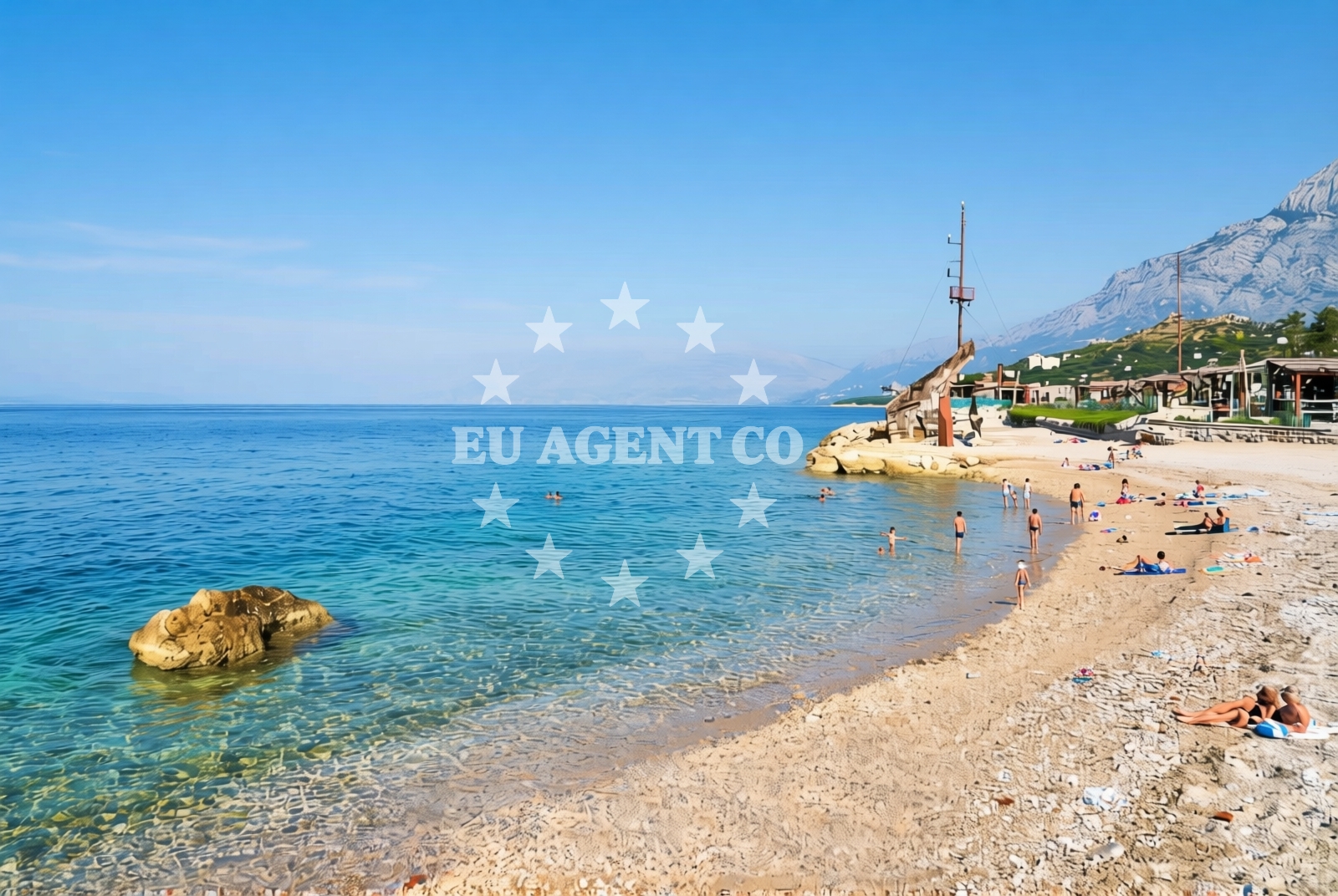 Shoreline and swimming area at Marina Ramova sredina, Krvavica Beach in Marina Ramova sredina