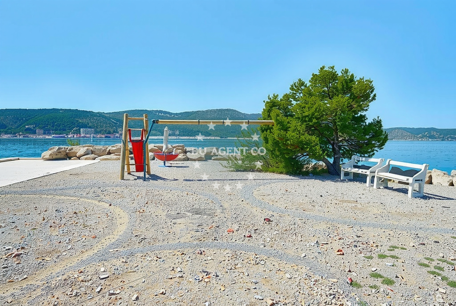 Sea and coastal view of Marina Seline in Put igralište, Seline
