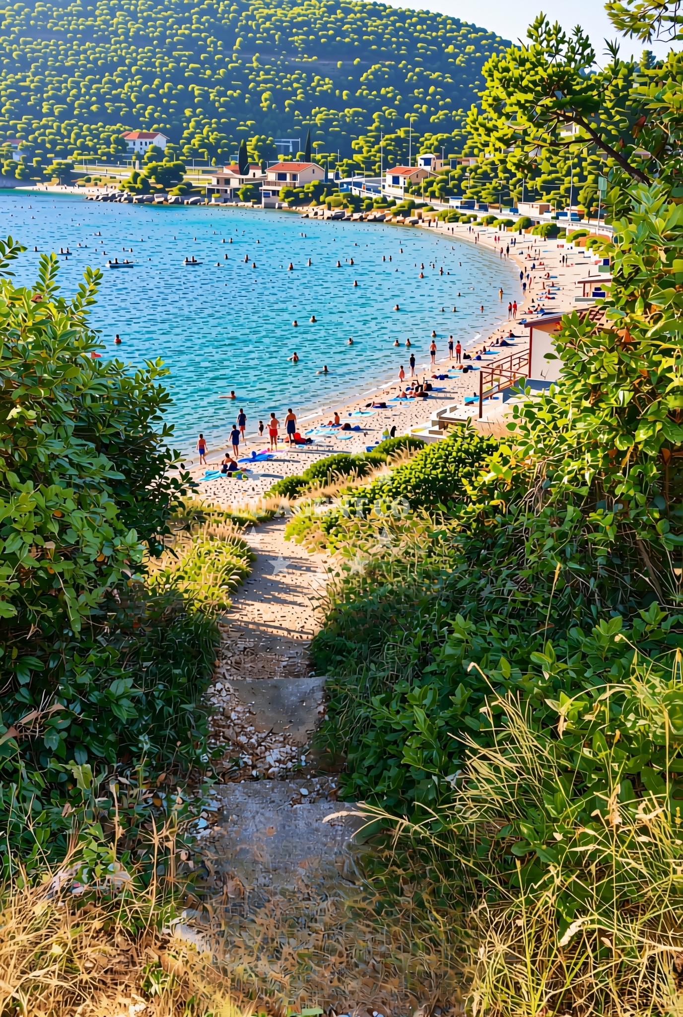 Beach facilities and surroundings at Marinica istok, Ston Beach in Marinica istok