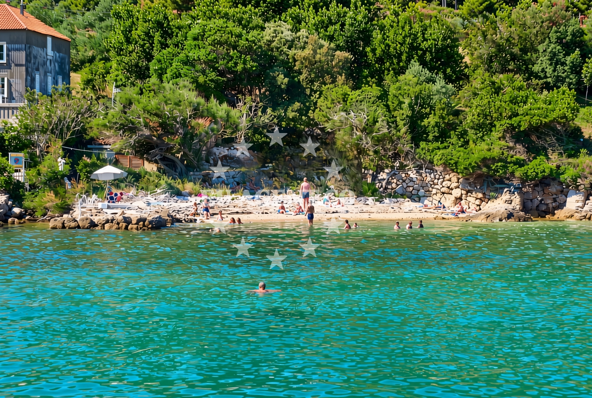 Overview of Marinica sredina, Ston Beach in Marinica sredina