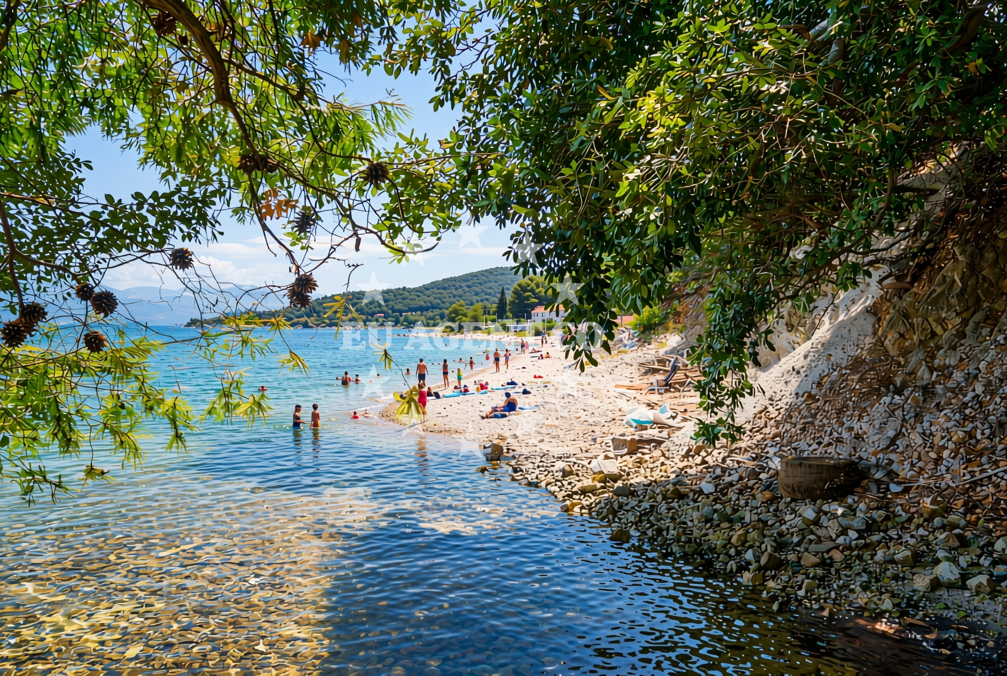 Sea and coastal view of Marinica zapad, Ston Beach in Marinica zapad