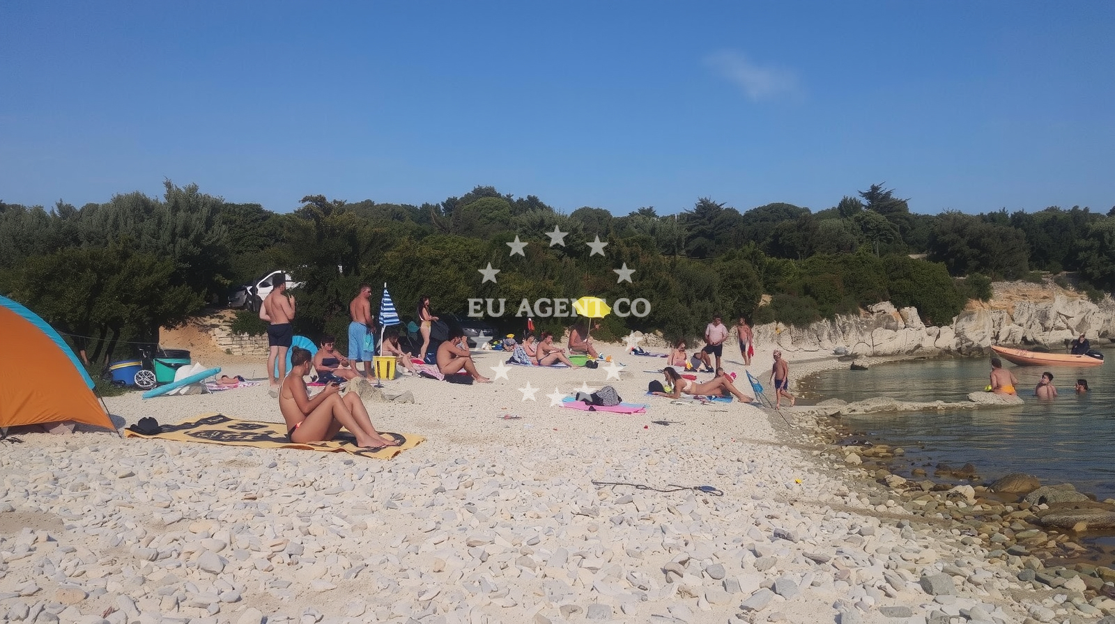 Shoreline and swimming area at Marlin beach in Lungo Mare 100, Mandre