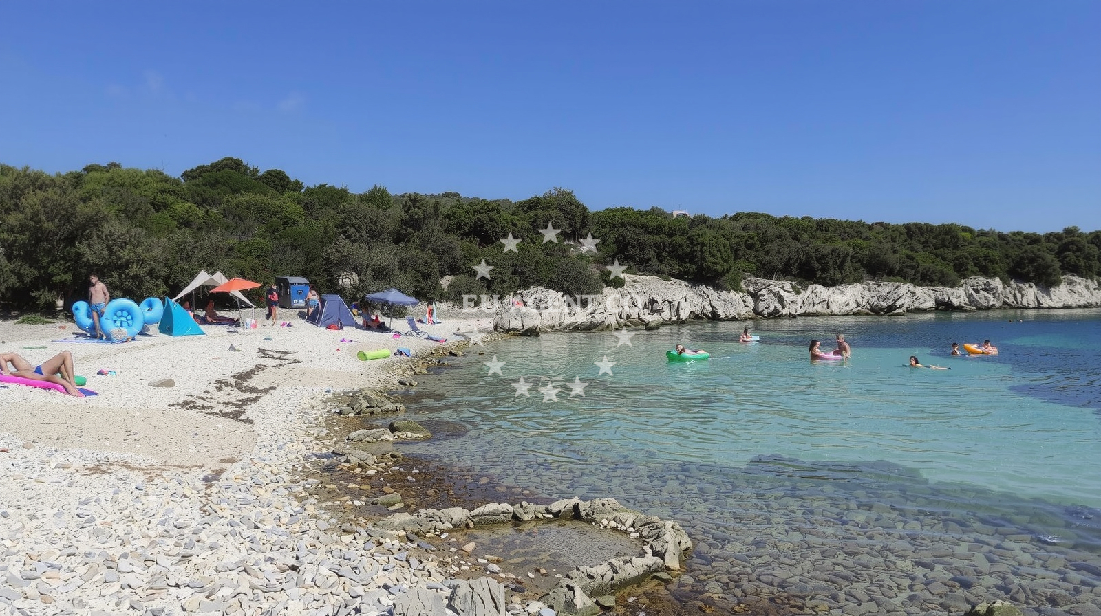 Sea and coastal view of Marlin beach in Lungo Mare 100, Mandre