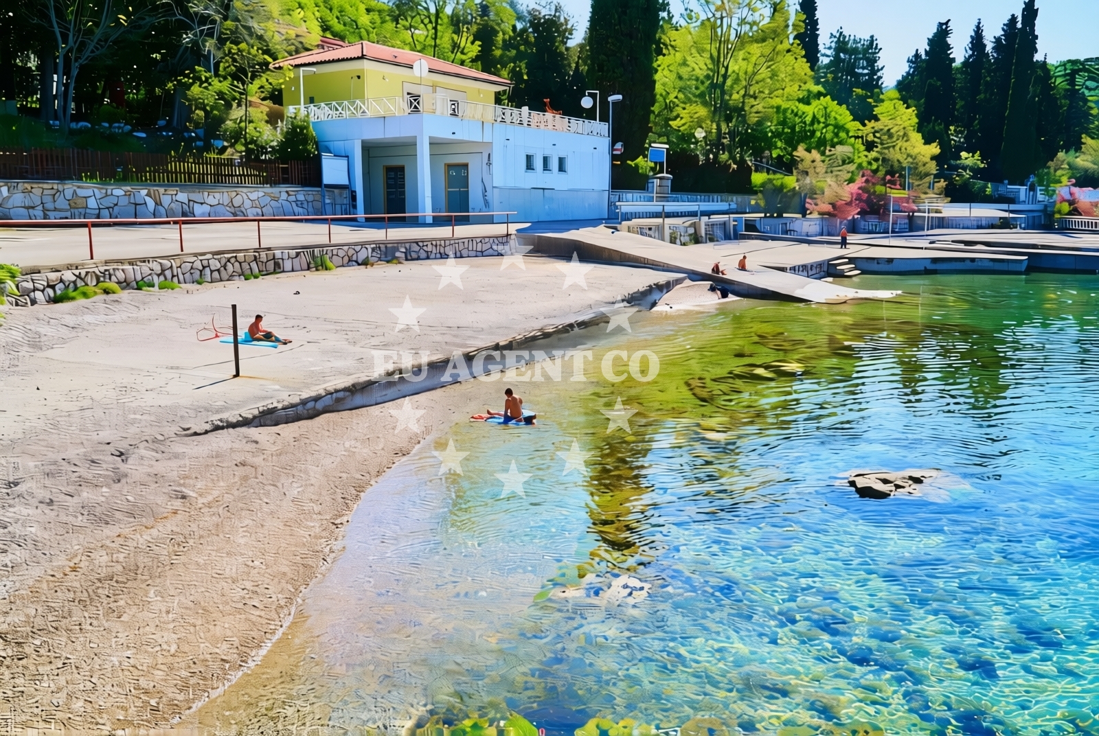 Overview of Martinj, Omišalj (Krk) Beach in Martinj