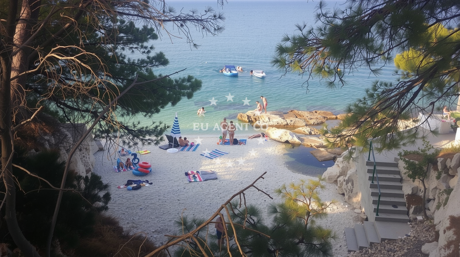 Sea and coastal view of Martinka beach in Put porta 20, Slatine