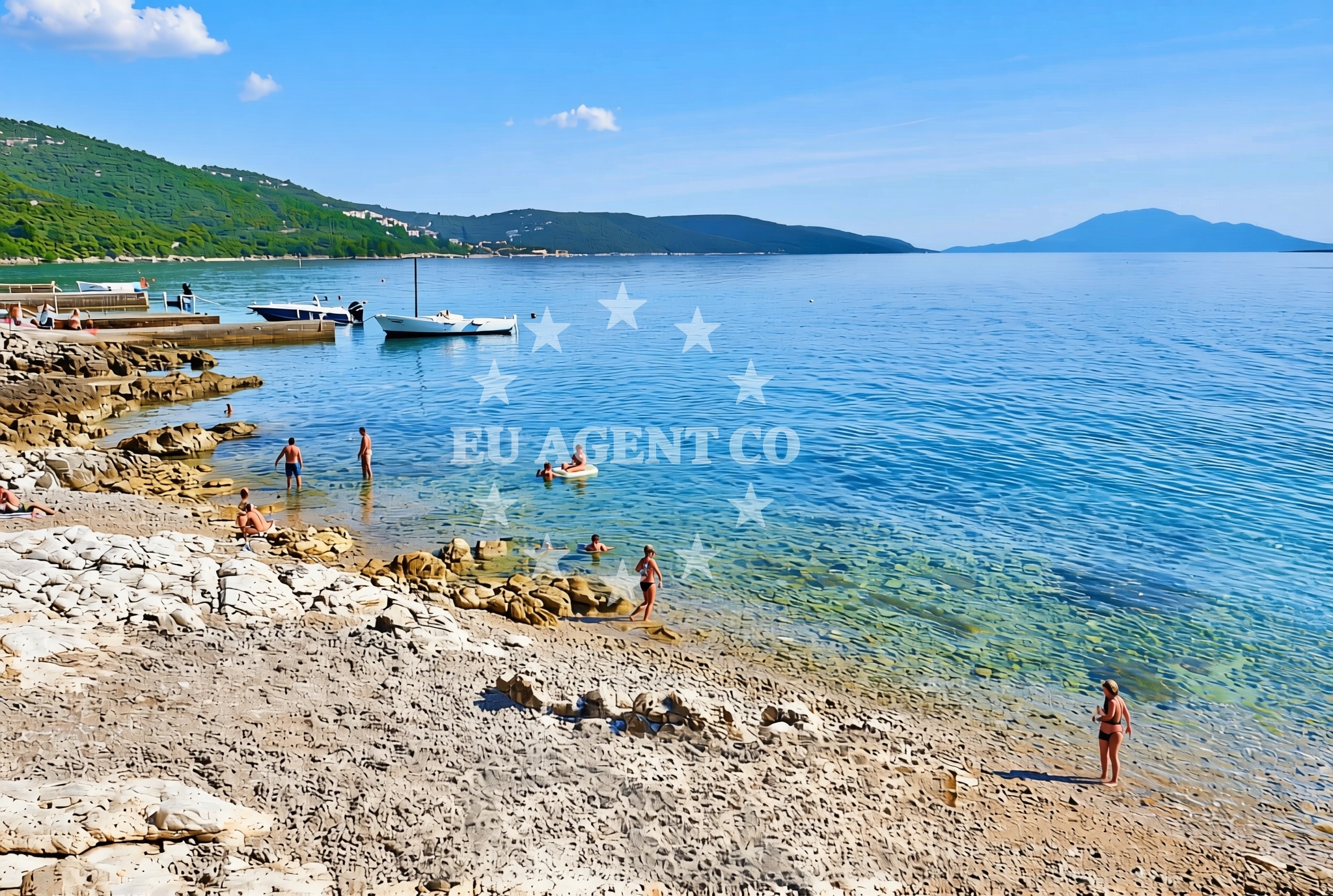 Beach facilities and surroundings at Martinšćica zapad, Martinšćica (Cres) Beach in Martinšćica zapad