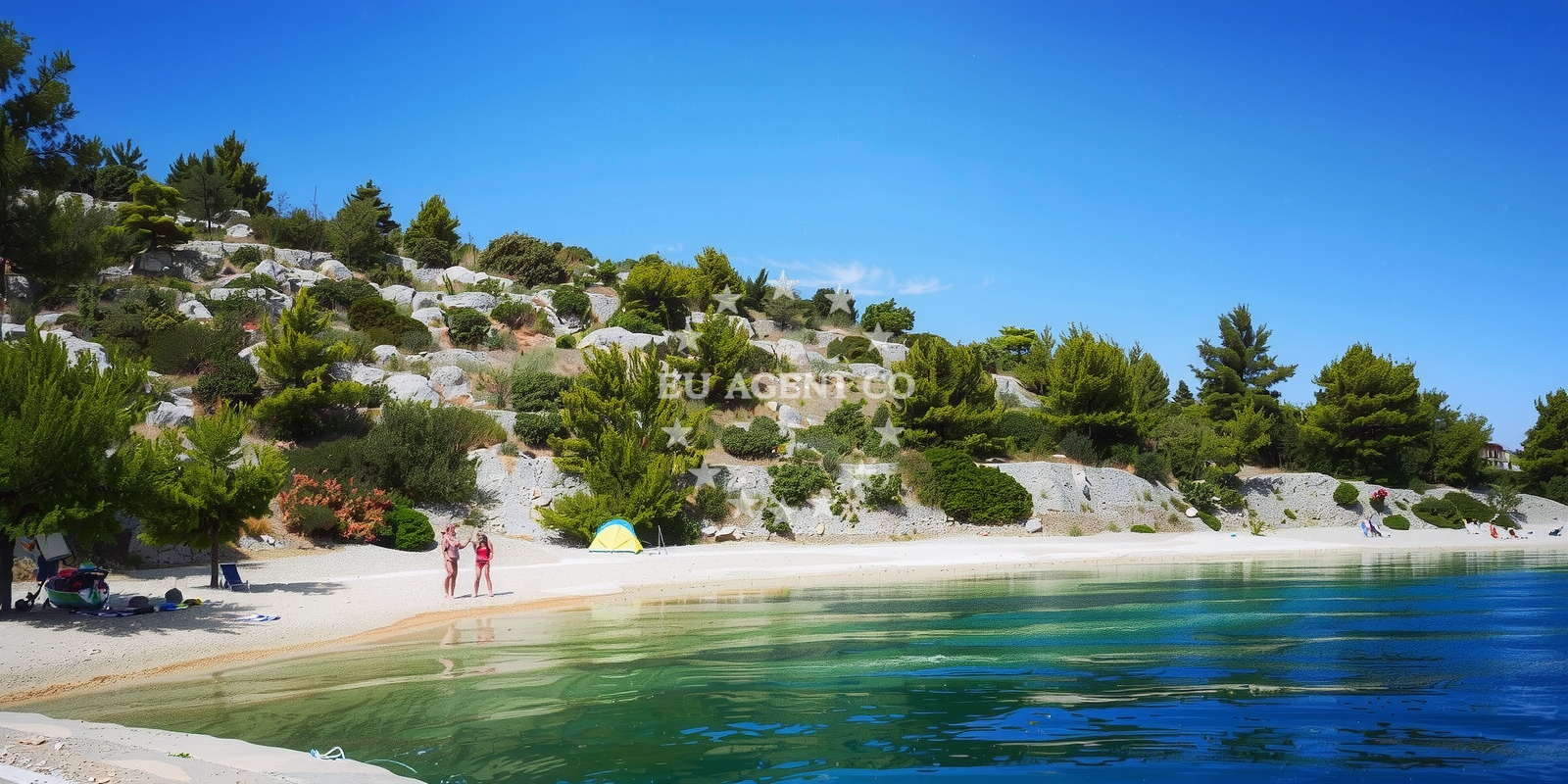 Shoreline and swimming area at Martinska beach in Kornatska 29, Šibenik