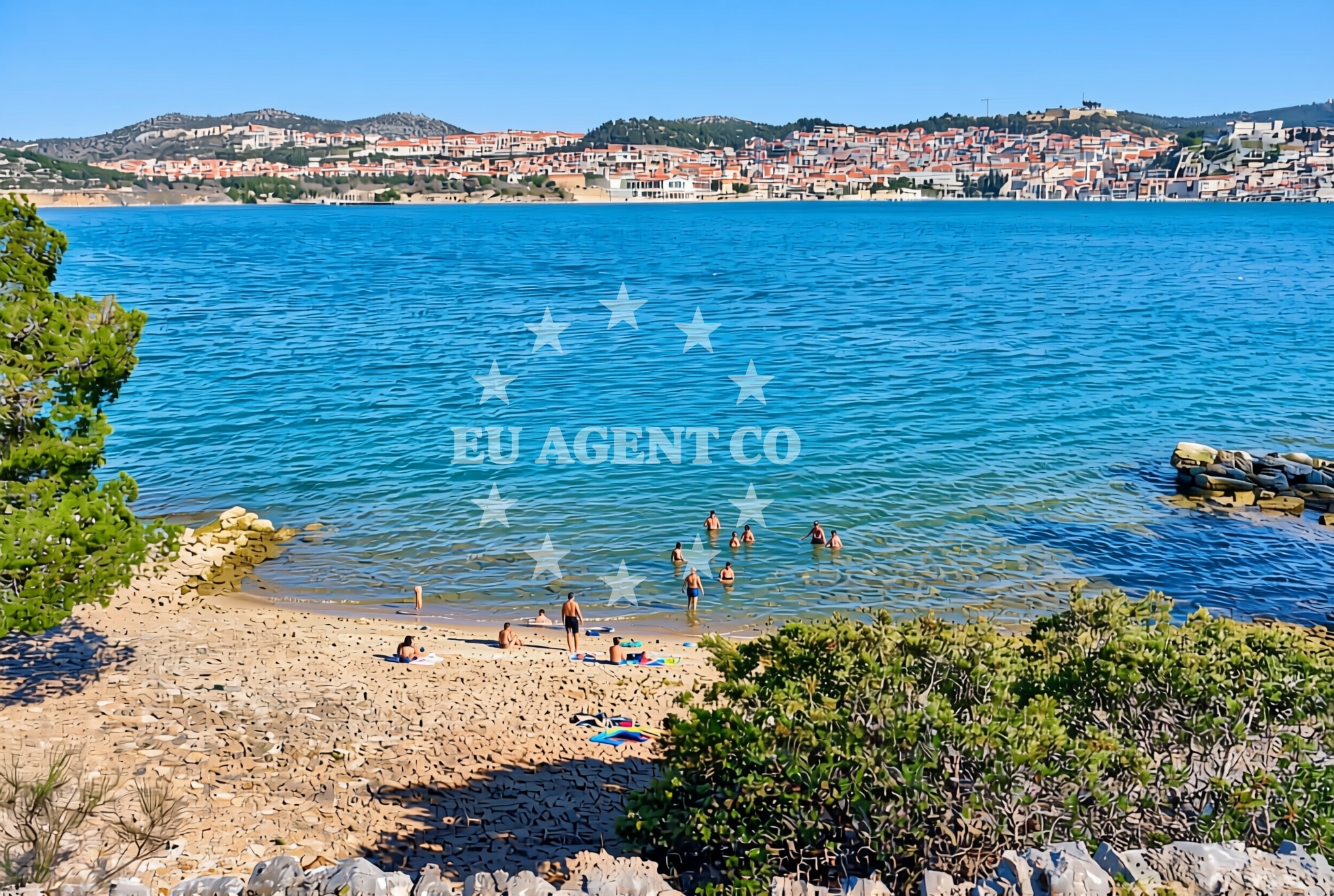 Beach facilities and surroundings at Martinska jug, Šibenik Beach in Martinska jug