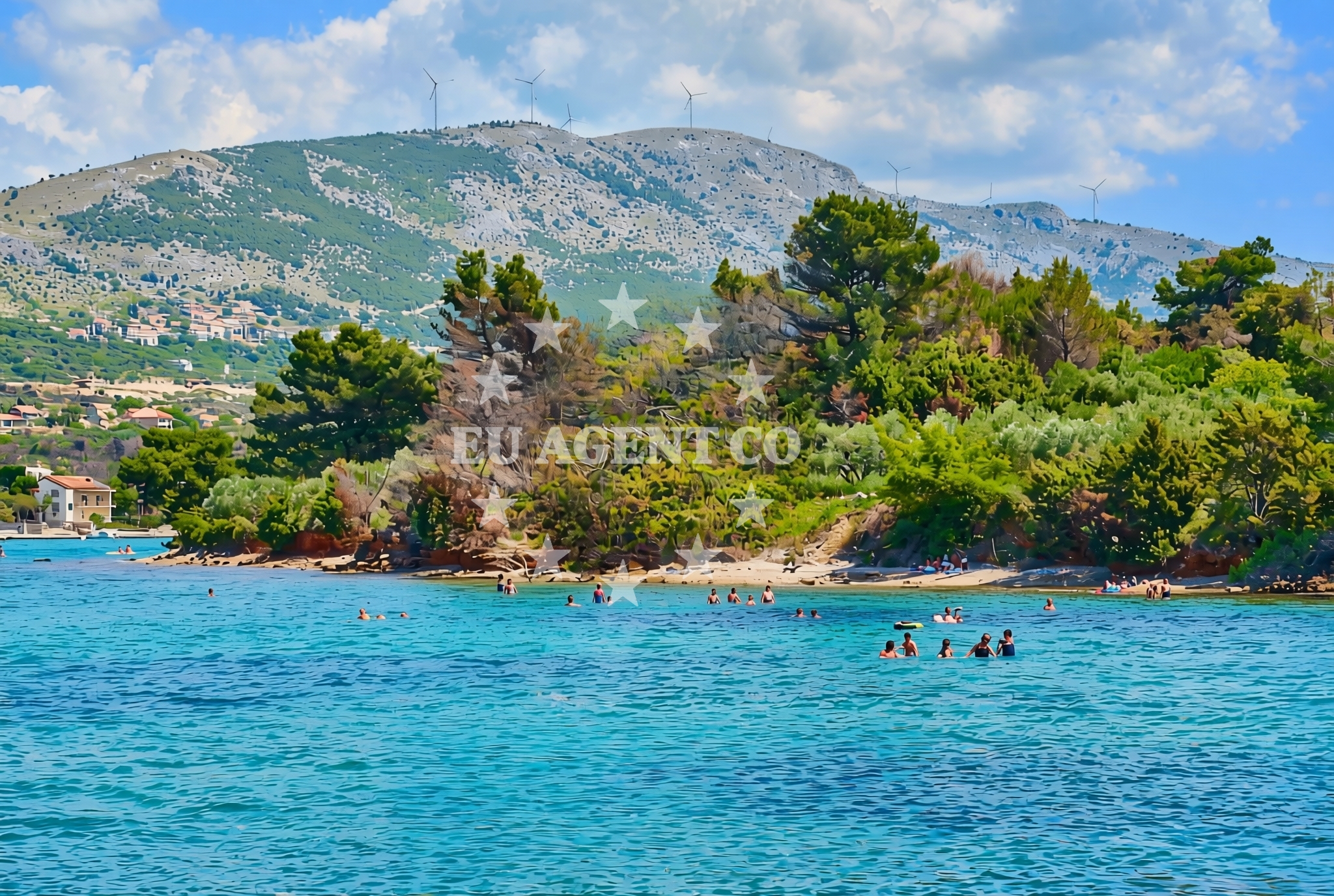 Shoreline and swimming area at Maslina, Grebaštica Beach in Maslina