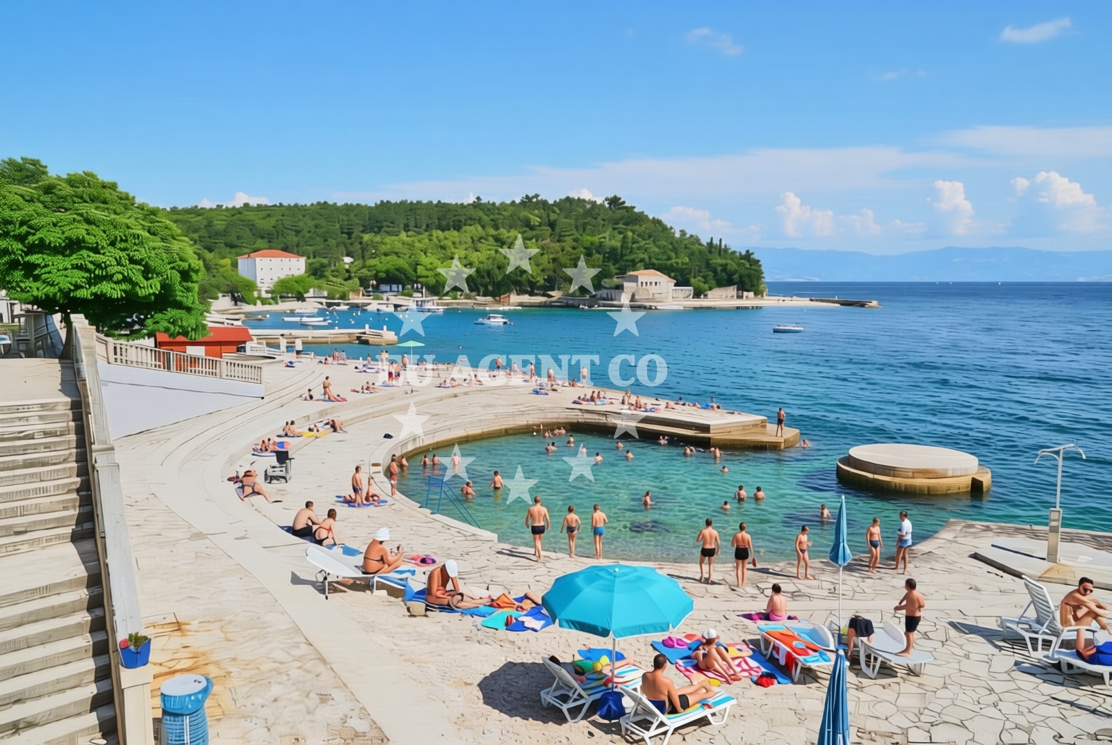 Overview of Maslina, Selce Beach in Maslina