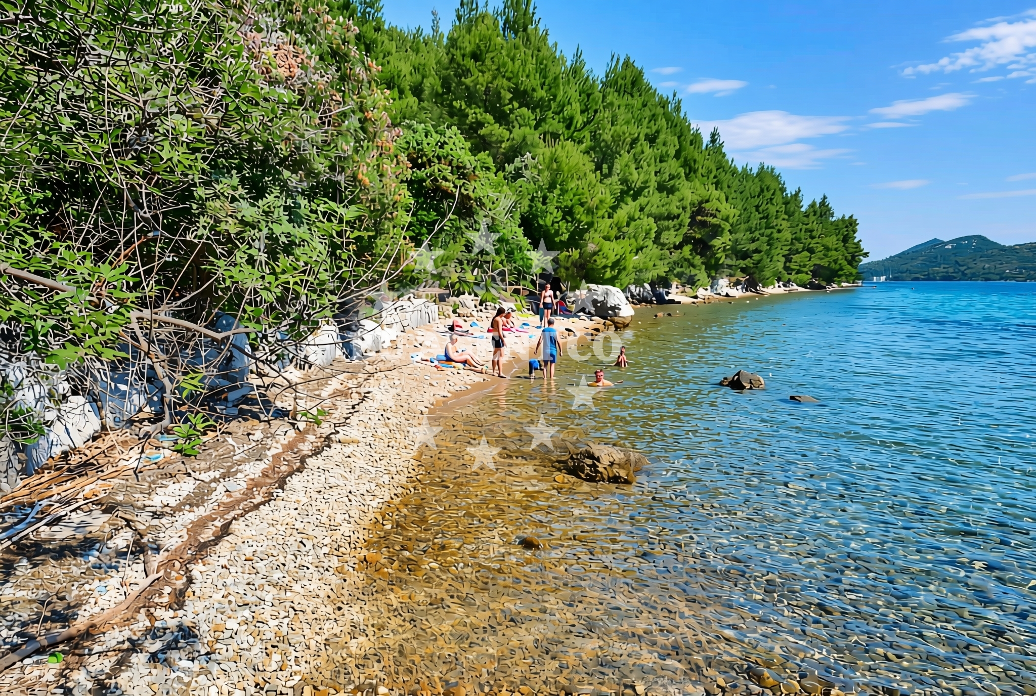 Overview of Maslina, Zamaslina Beach in Maslina