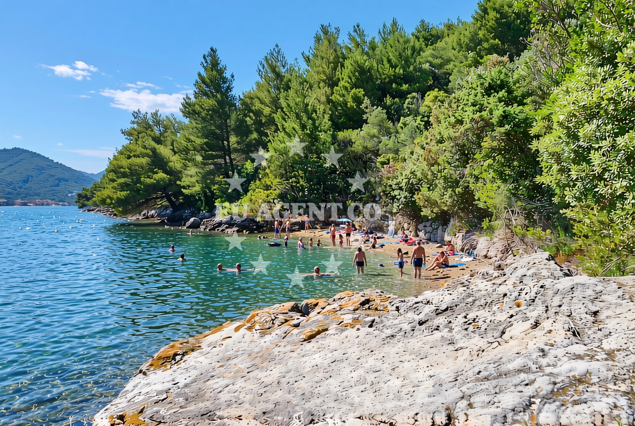 Beach facilities and surroundings at Maslina, Zamaslina Beach in Maslina