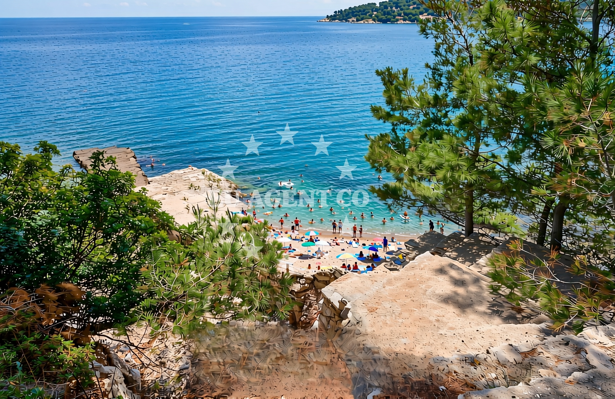 Shoreline and swimming area at Maslinčica istok, Veli Iž (Iž) Beach in Maslinčica istok