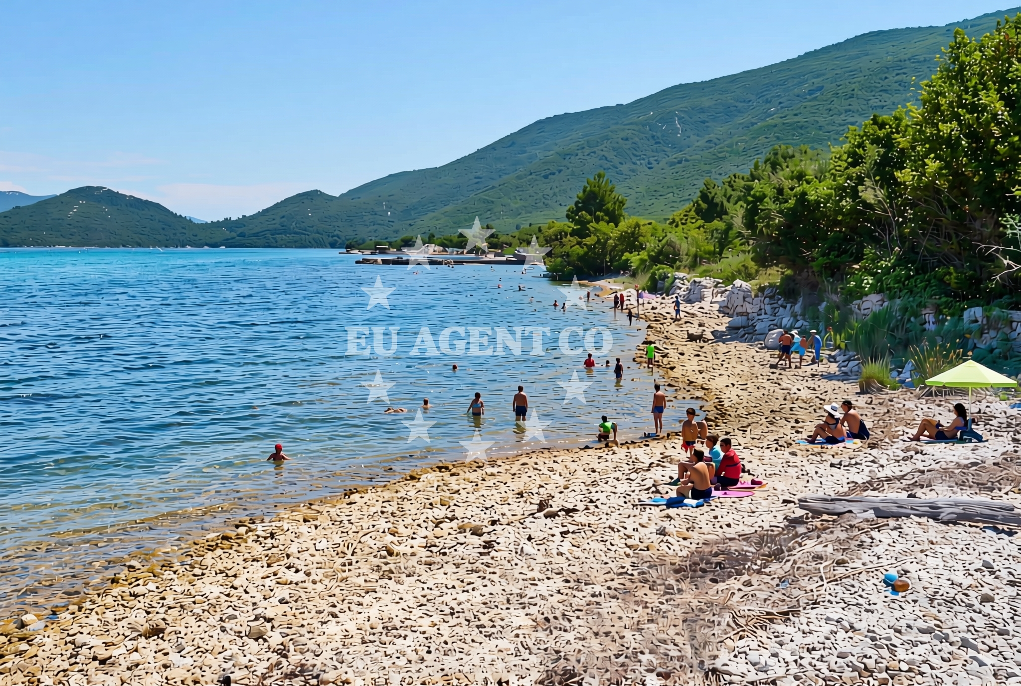 Sea and coastal view of Masline istok, Duba Stonska Beach in Masline istok