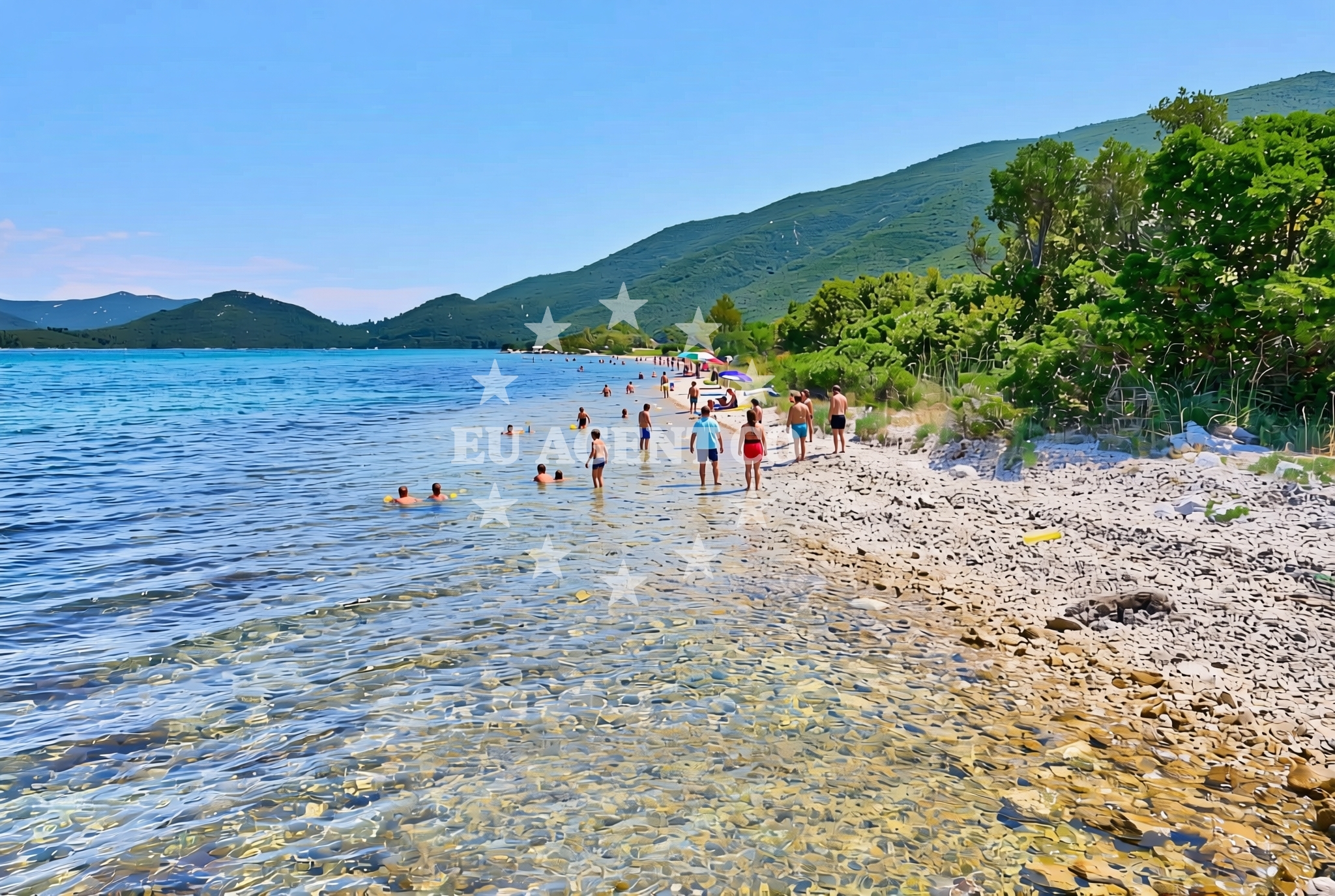 Beach facilities and surroundings at Masline istok, Duba Stonska Beach in Masline istok