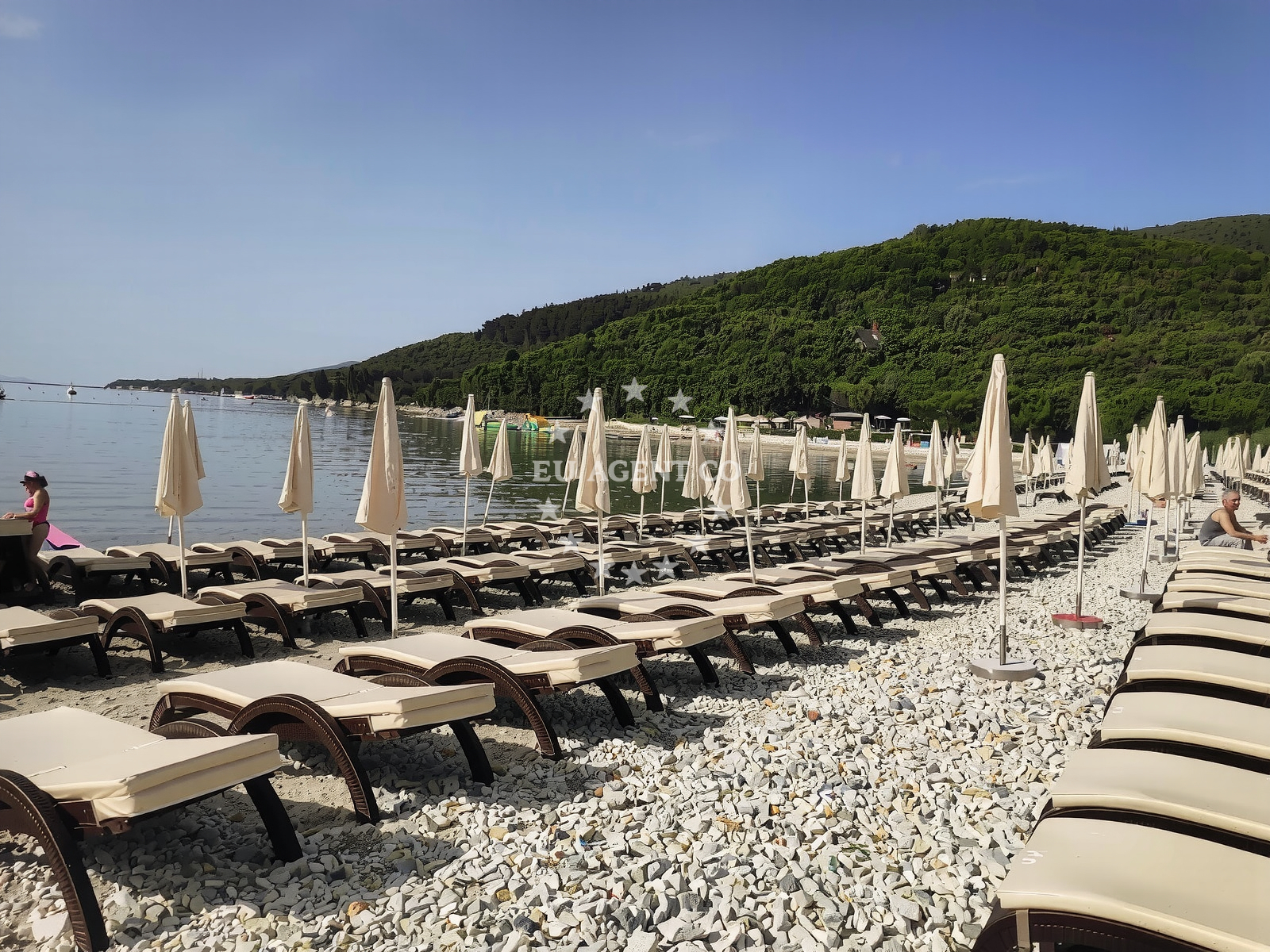 Shoreline and swimming area at Maslinica beach in Giuseppina Martinuzzi 12, Rabac