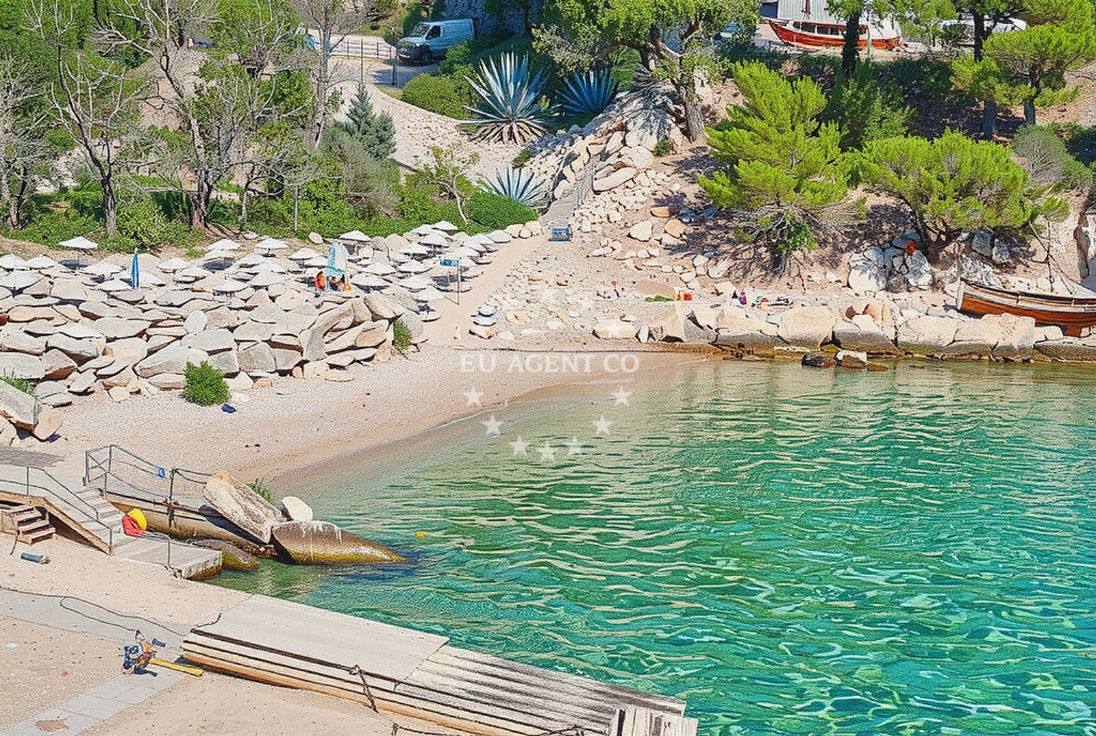 Additional view of Maslinica beach in , Vrboska