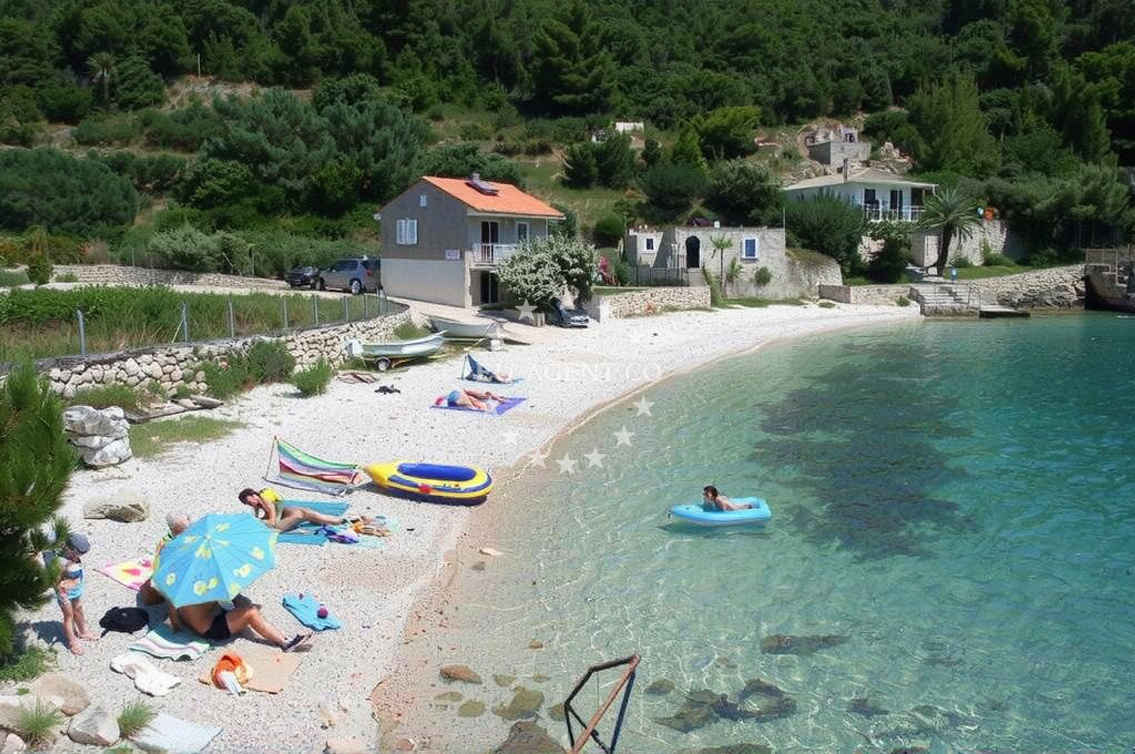 Sea and coastal view of Mateo beach in , Gdinj