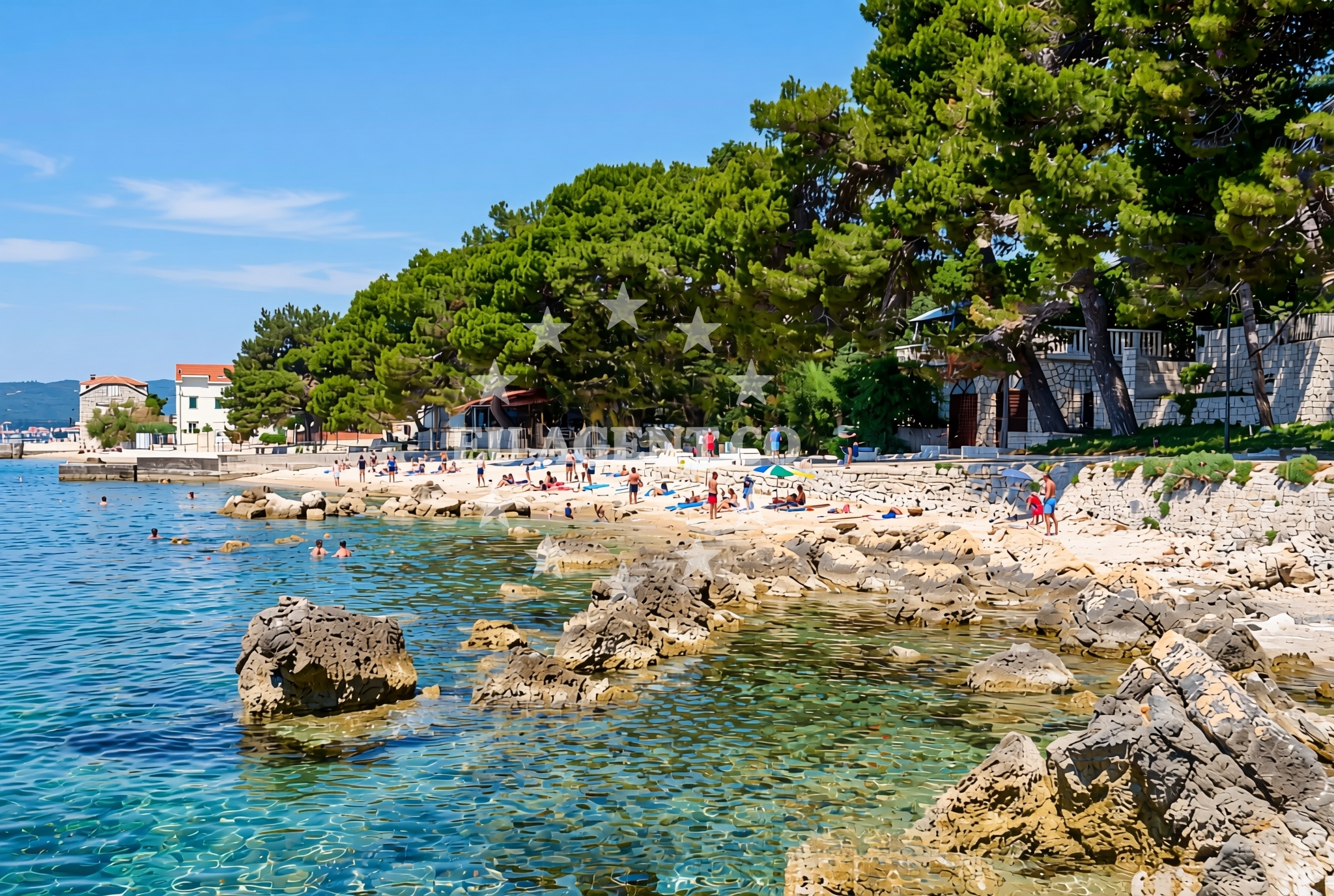 Shoreline and swimming area at Matoš, Orebić Beach in Matoš