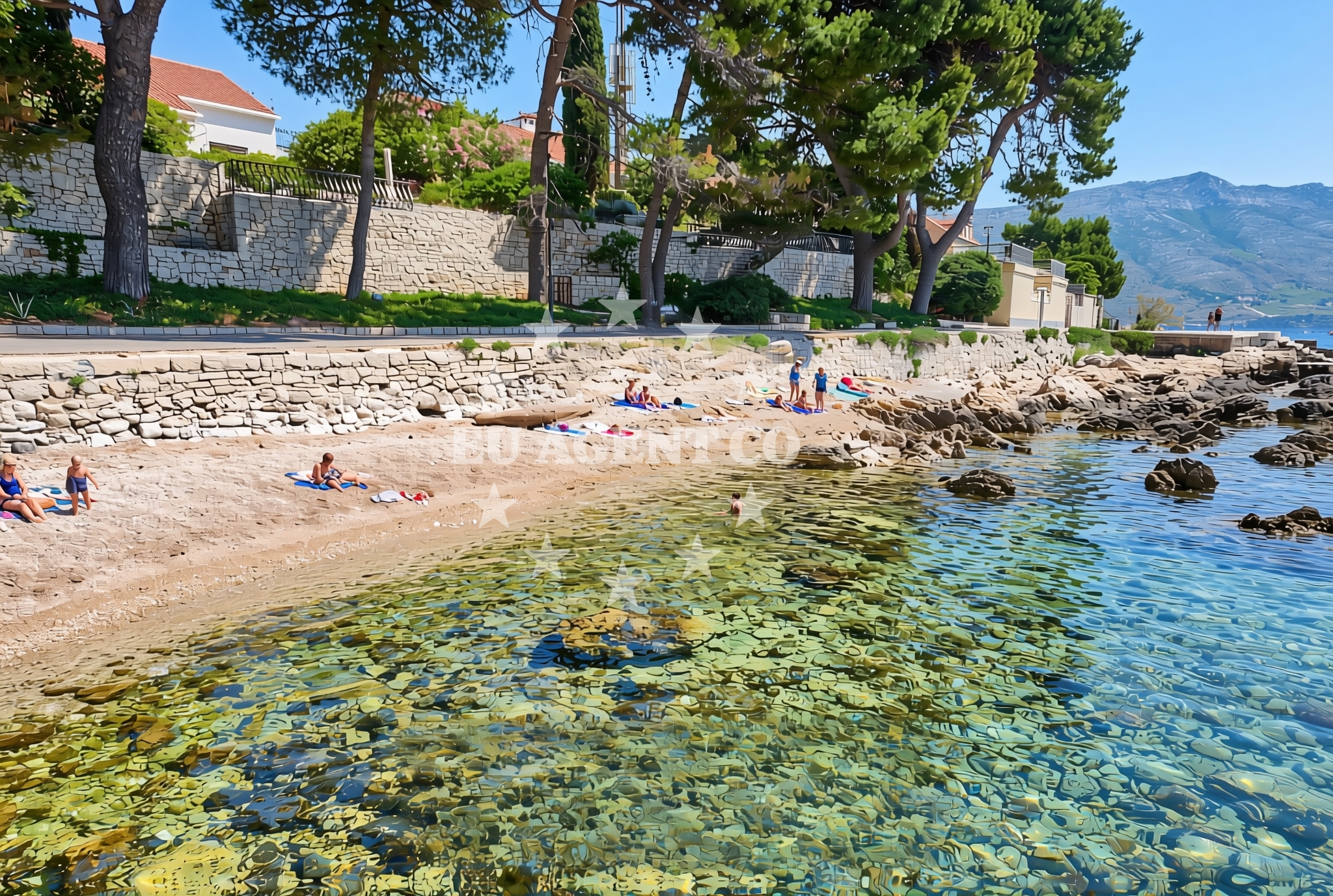 Beach facilities and surroundings at Matoš, Orebić Beach in Matoš