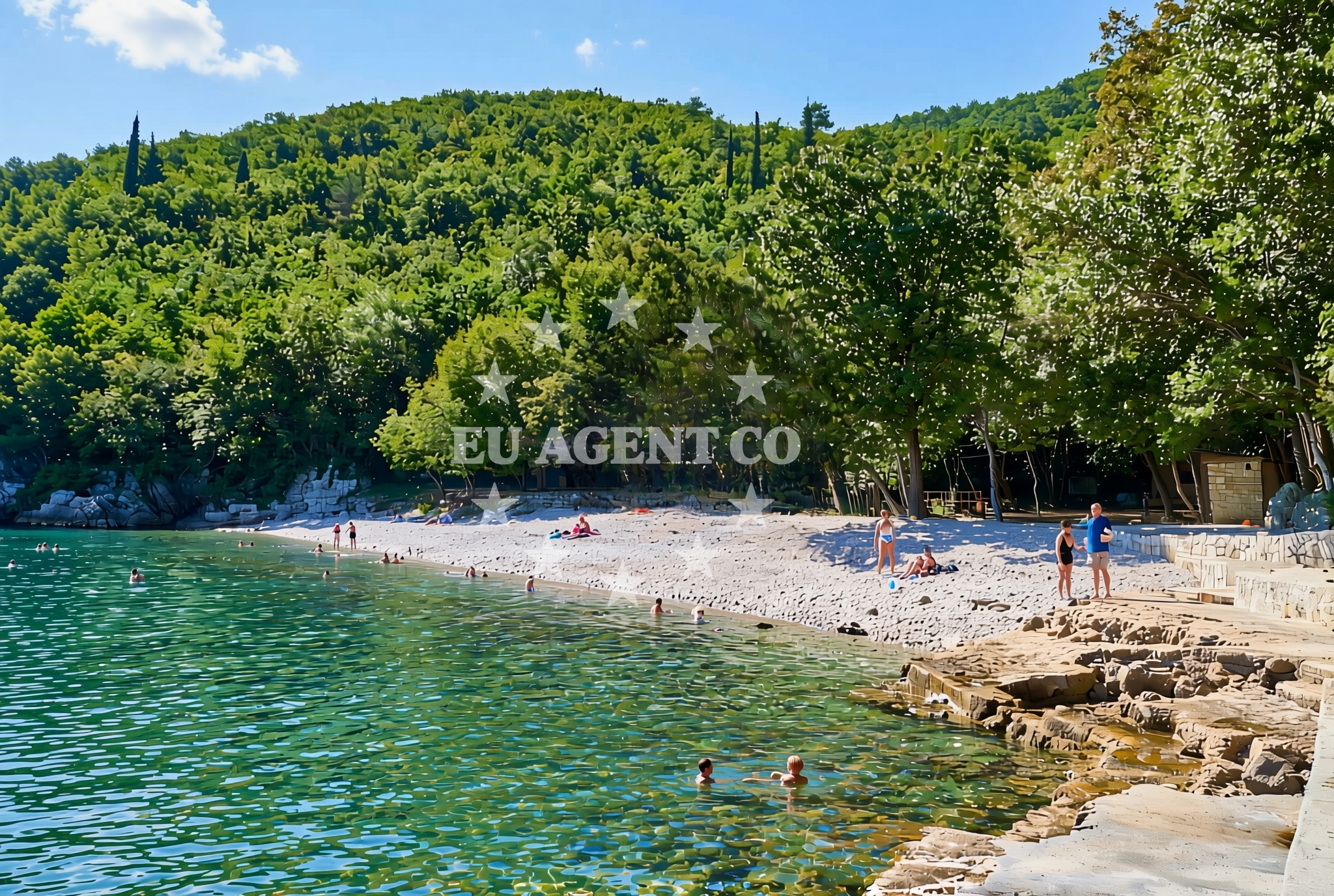 Overview of Medveja: beaches and coves (2) in Medveja