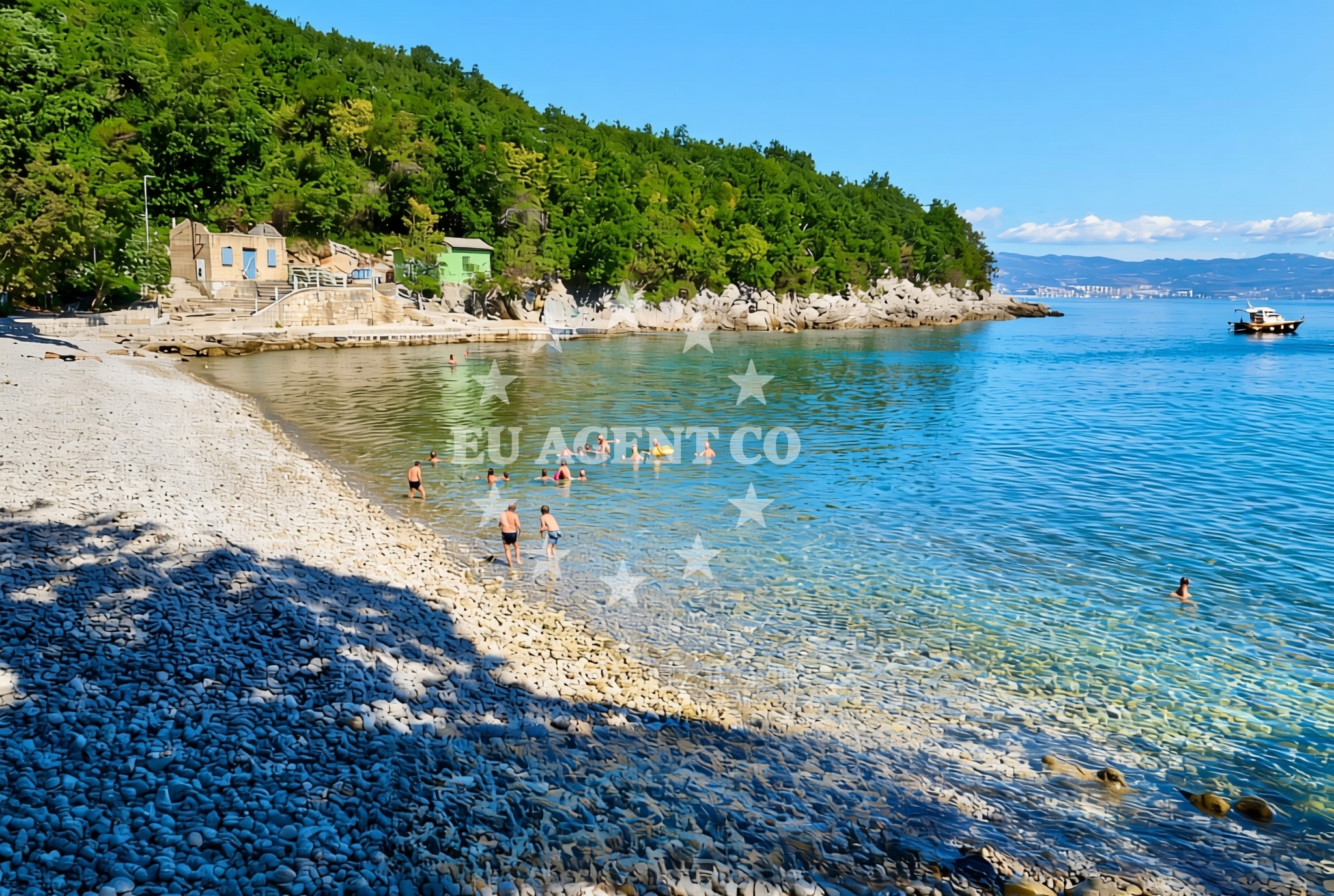 Beach facilities and surroundings at Medveja: beaches and coves (2) in Medveja