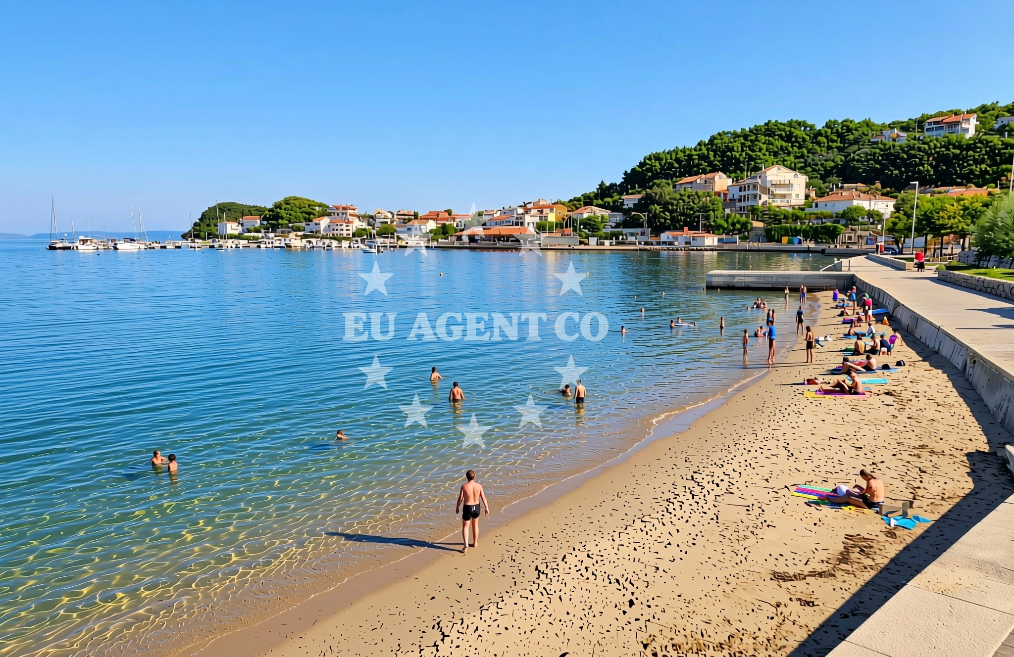 Overview of Melić, Kampor (Rab) Beach in Melić