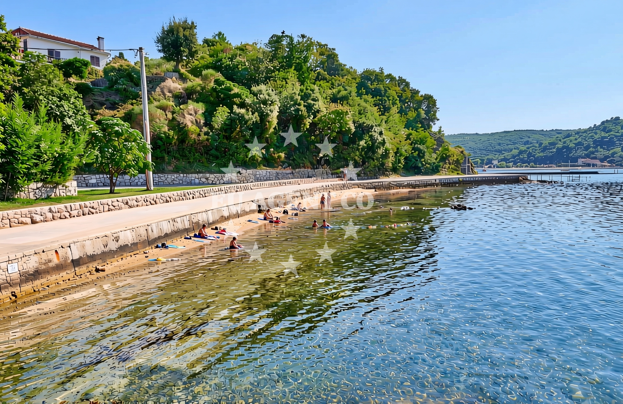 Shoreline and swimming area at Melić, Kampor (Rab) Beach in Melić