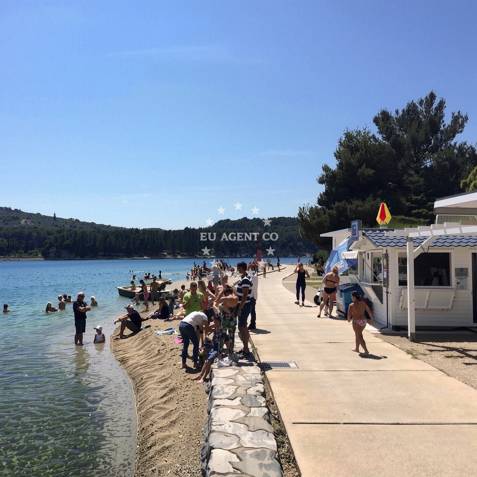 Sea and coastal view of Melin beach in Melin III 13, Cres