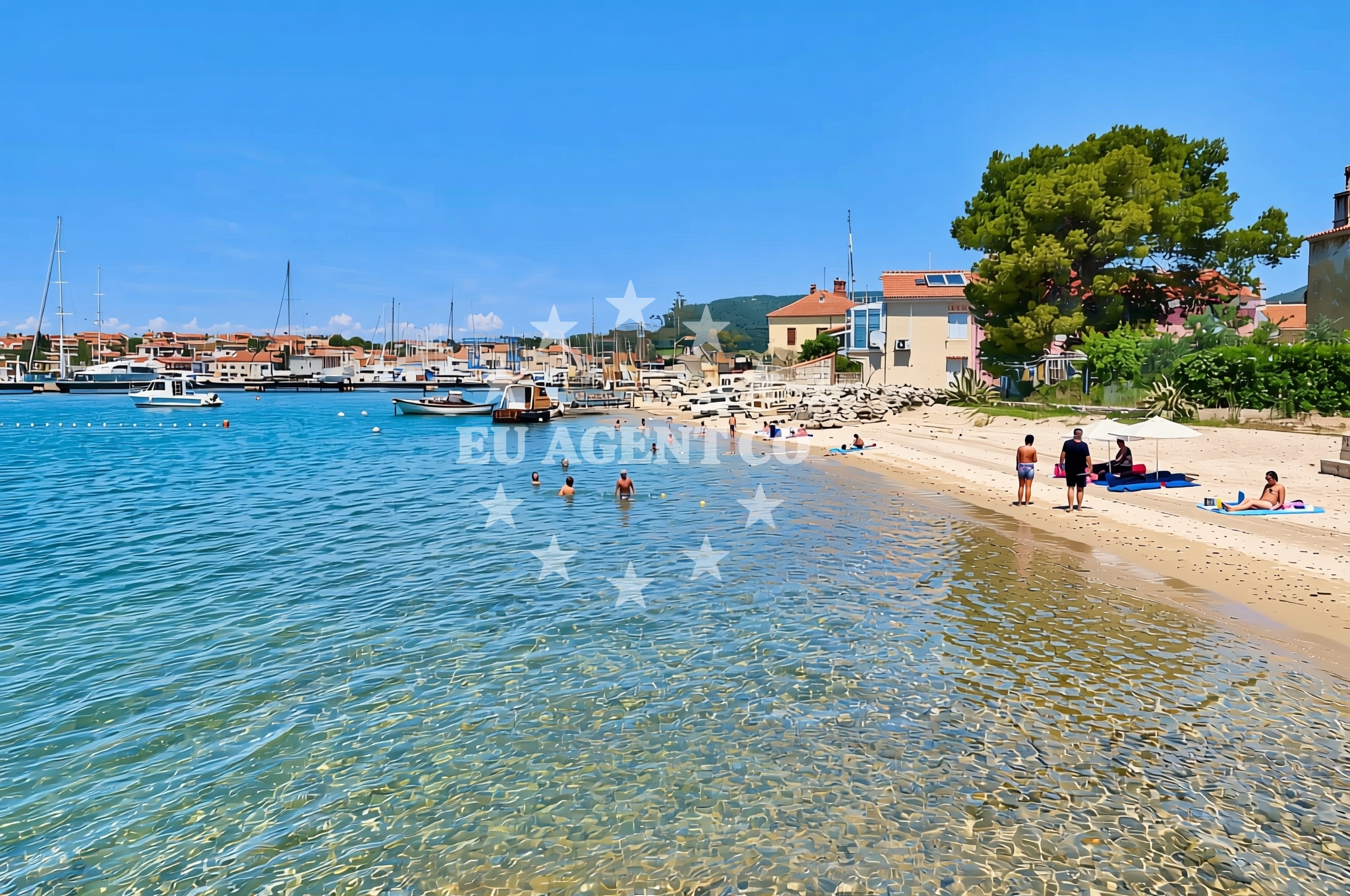 Shoreline and swimming area at Merag (Cres): beaches and coves in Merag (Cres)