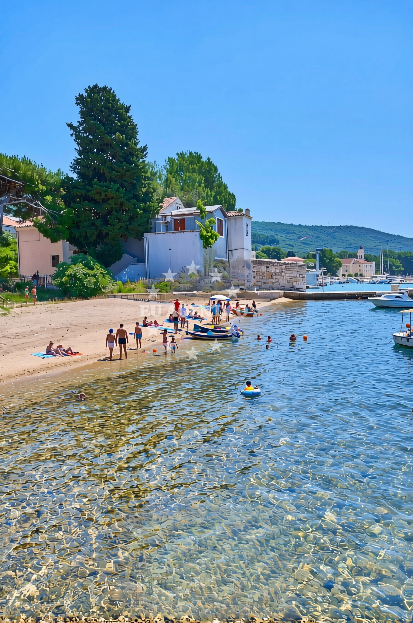 Sea and coastal view of Merag (Cres): beaches and coves in Merag (Cres)