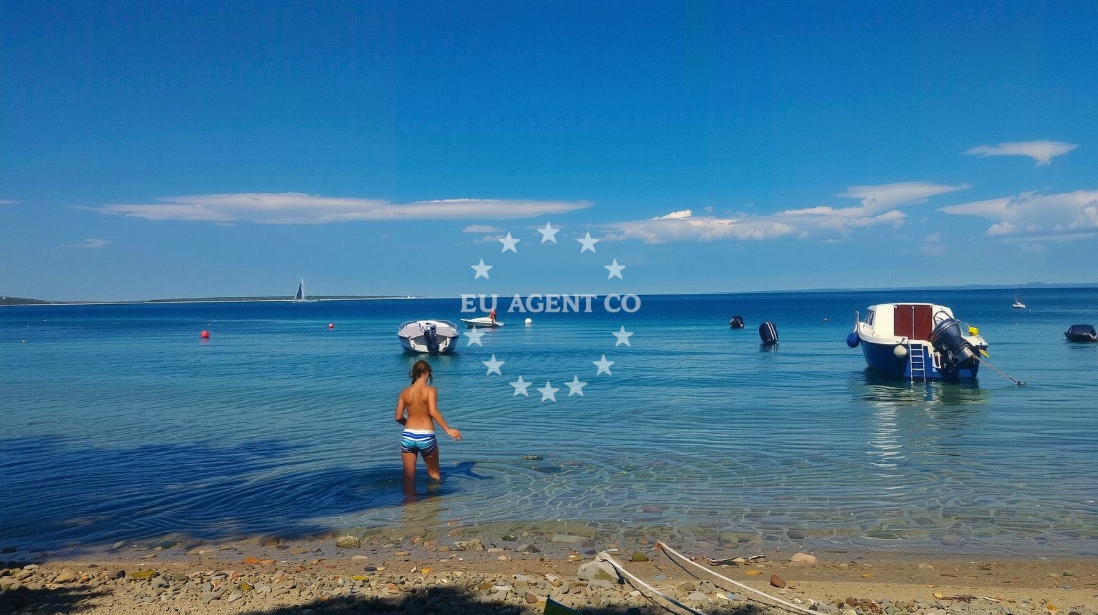 Sea and coastal view of Merascica beach in Stivan, Štivan