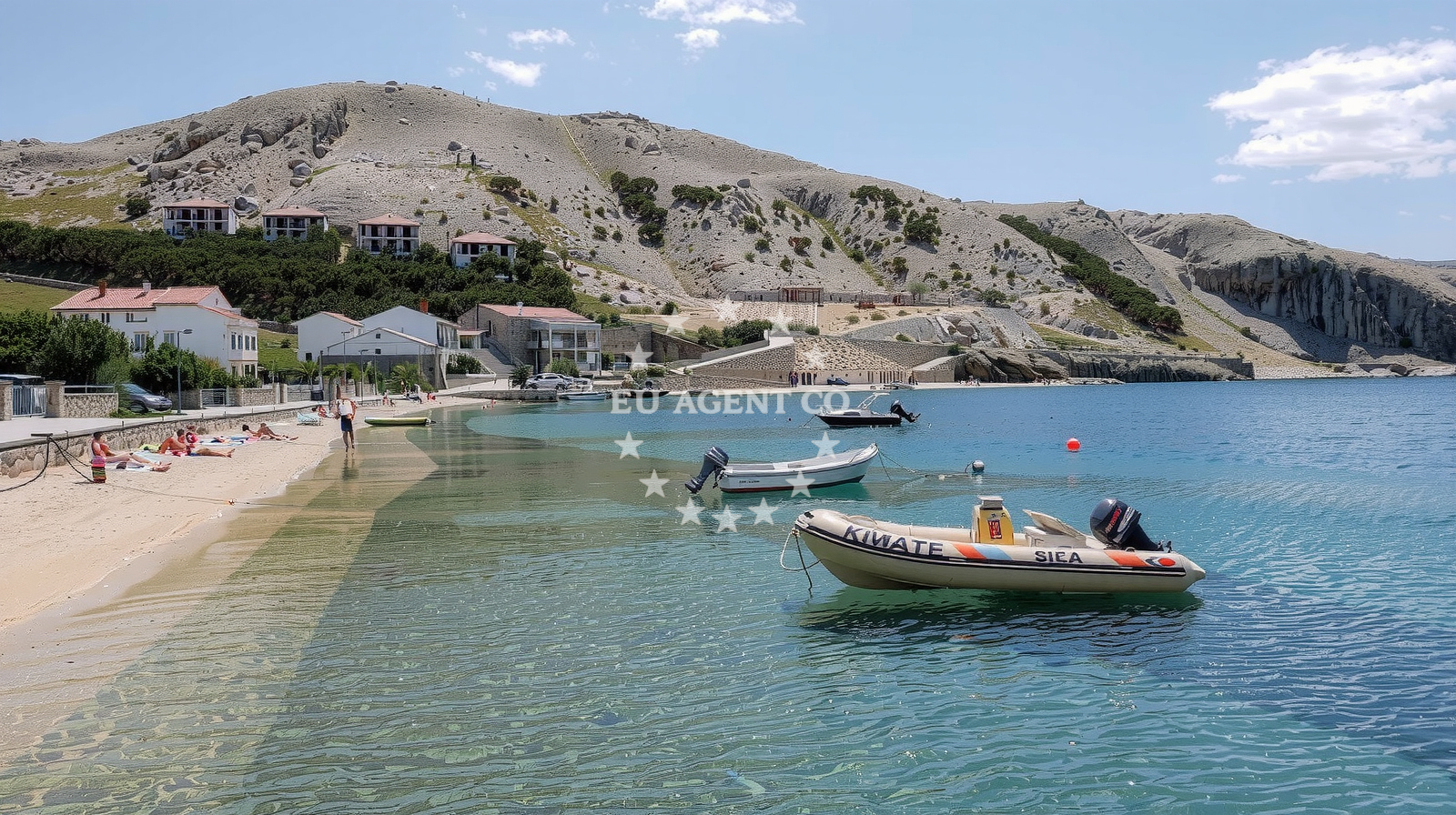Overview of Metajna beach in Metajna 113, Metajna