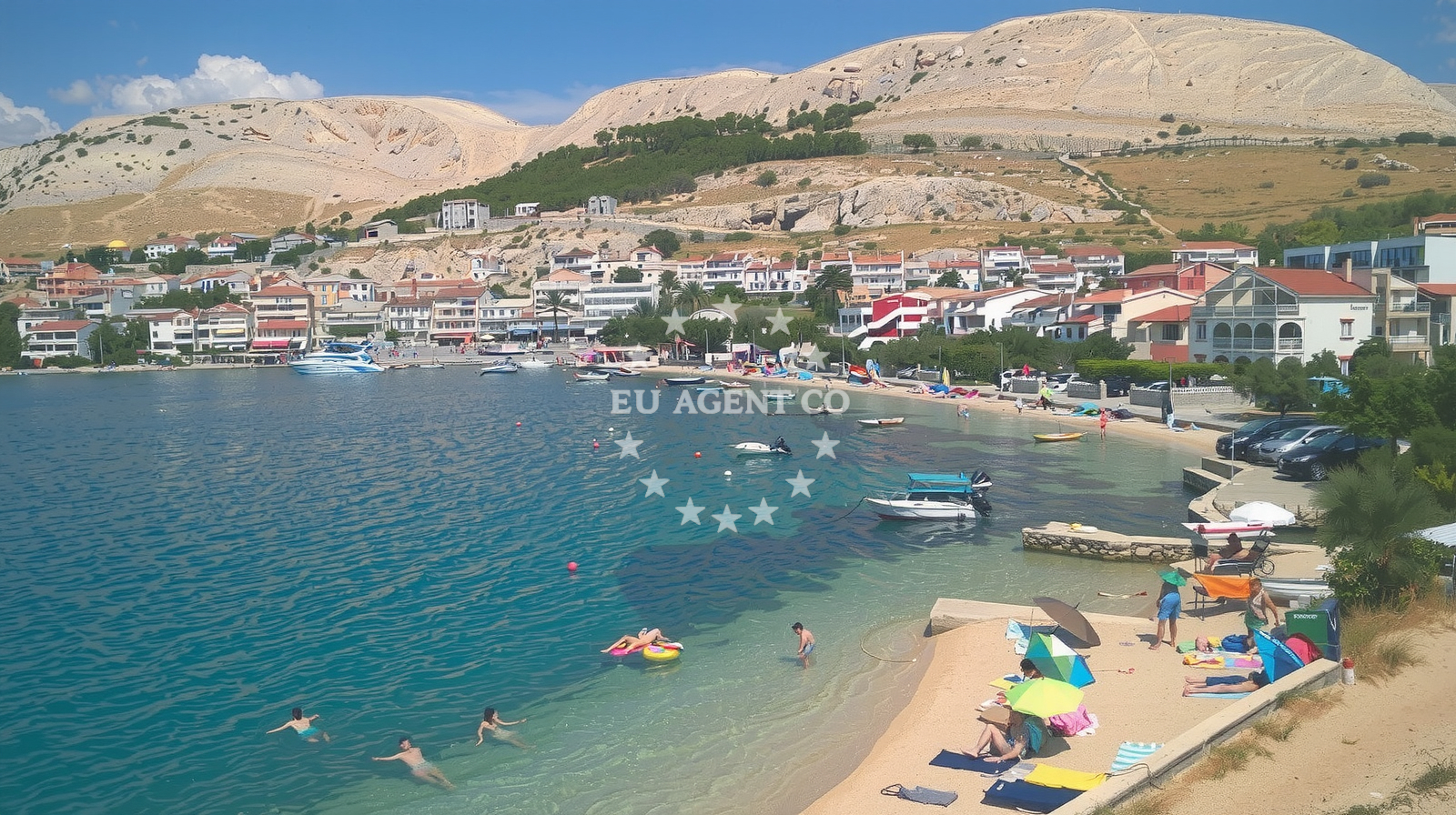 Beach facilities and surroundings at Metajna beach in Metajna 113, Metajna