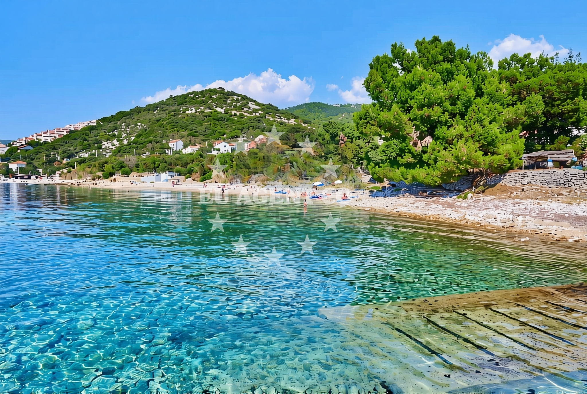 Sea and coastal view of Miholašćica jug, Miholašćica (Cres) Beach in Miholašćica jug