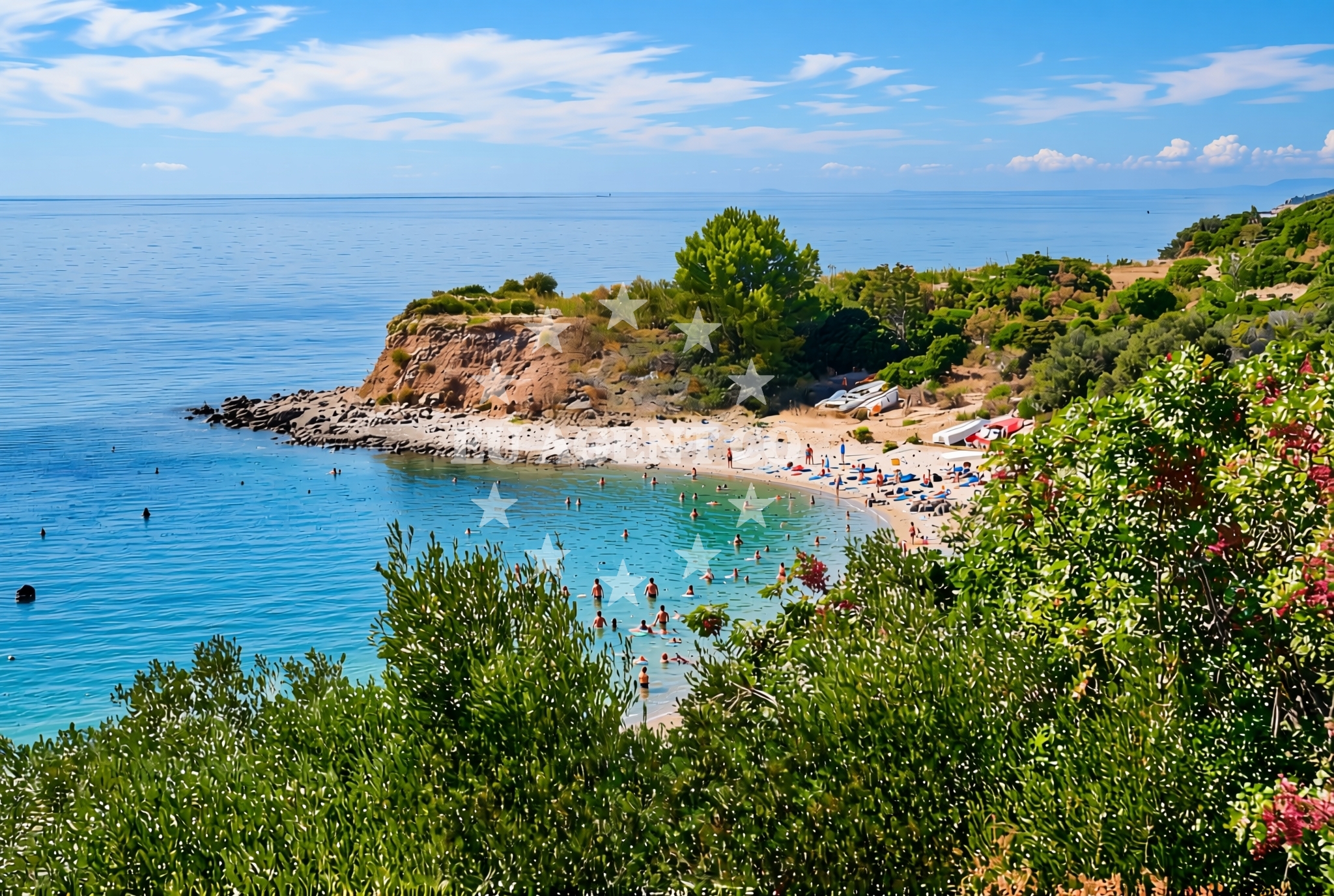 Sea and coastal view of Miholašćica sjever, Miholašćica (Cres) Beach in Miholašćica sjever