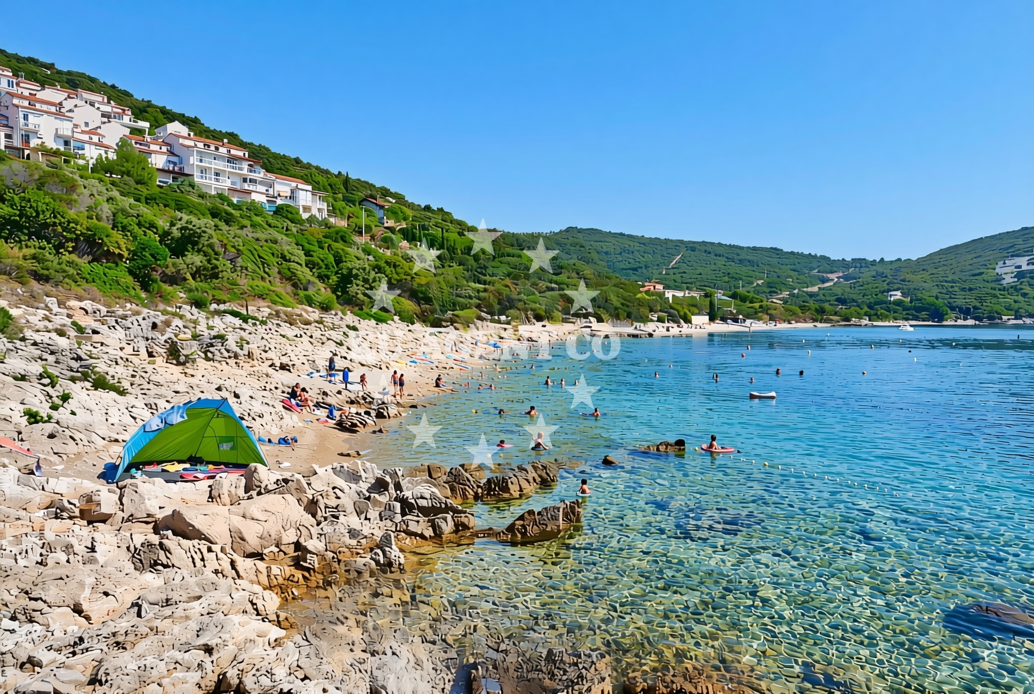 Beach facilities and surroundings at Miholašćica sjever, Miholašćica (Cres) Beach in Miholašćica sjever