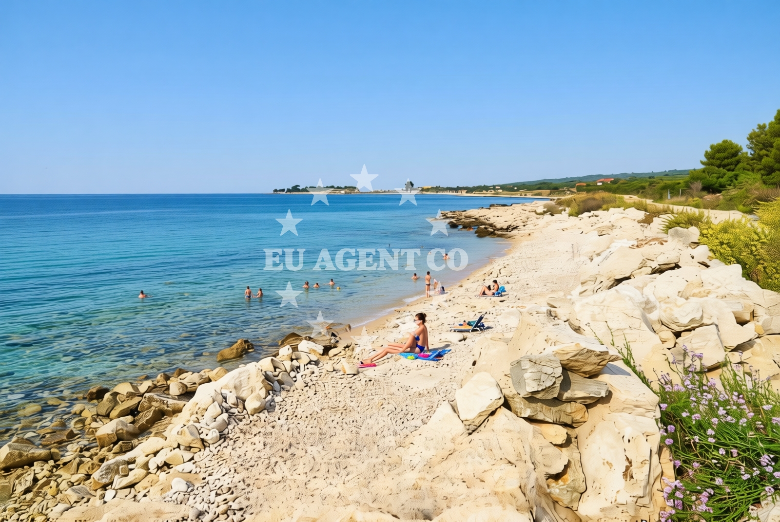 Shoreline and swimming area at Mihovilje, Novalja (Pag) Beach in Mihovilje