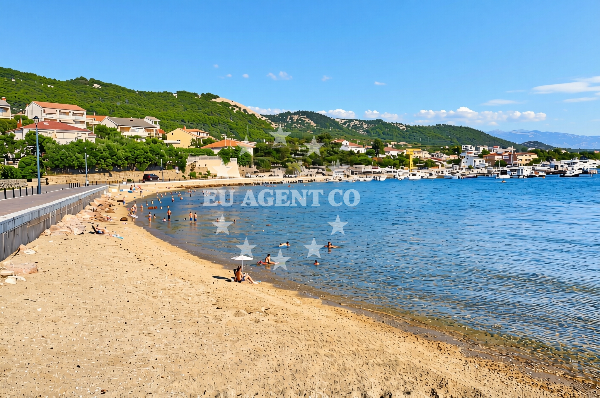 Overview of Mikelići, Banjol (Rab) Beach in Mikelići