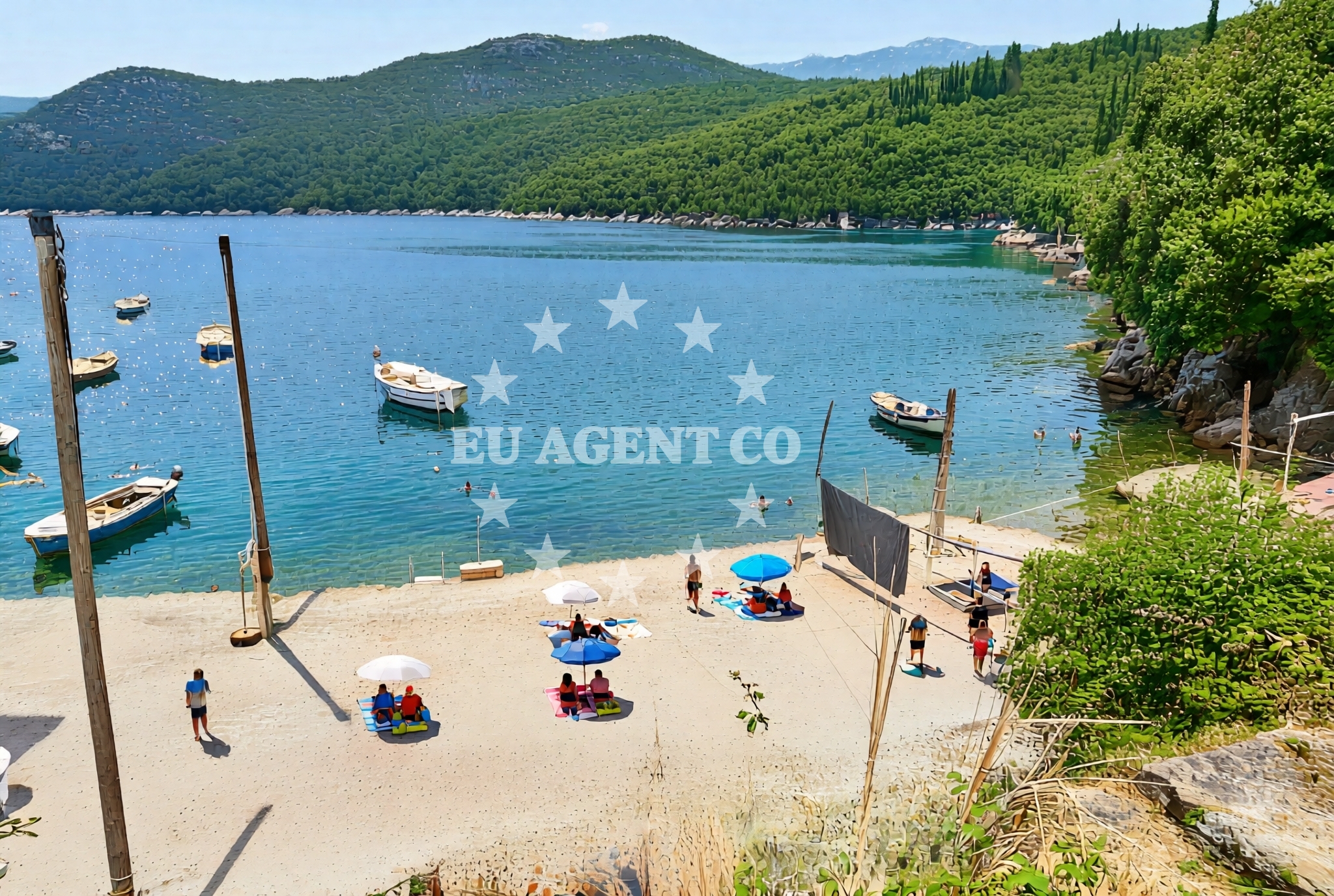 Sea and coastal view of Mikulići: beaches and coves in Mikulići