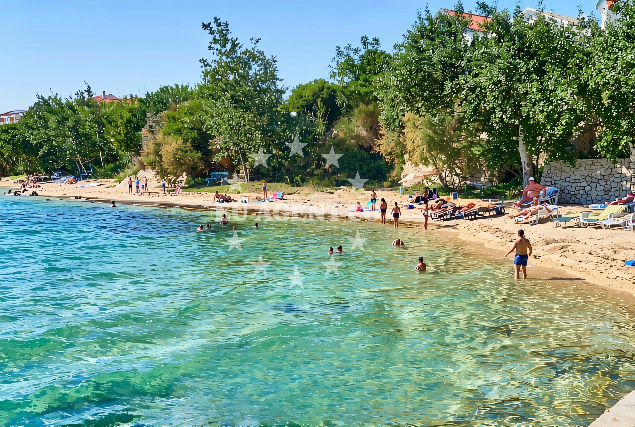 Overview of Miletići istok, Rtina Beach in Miletići istok