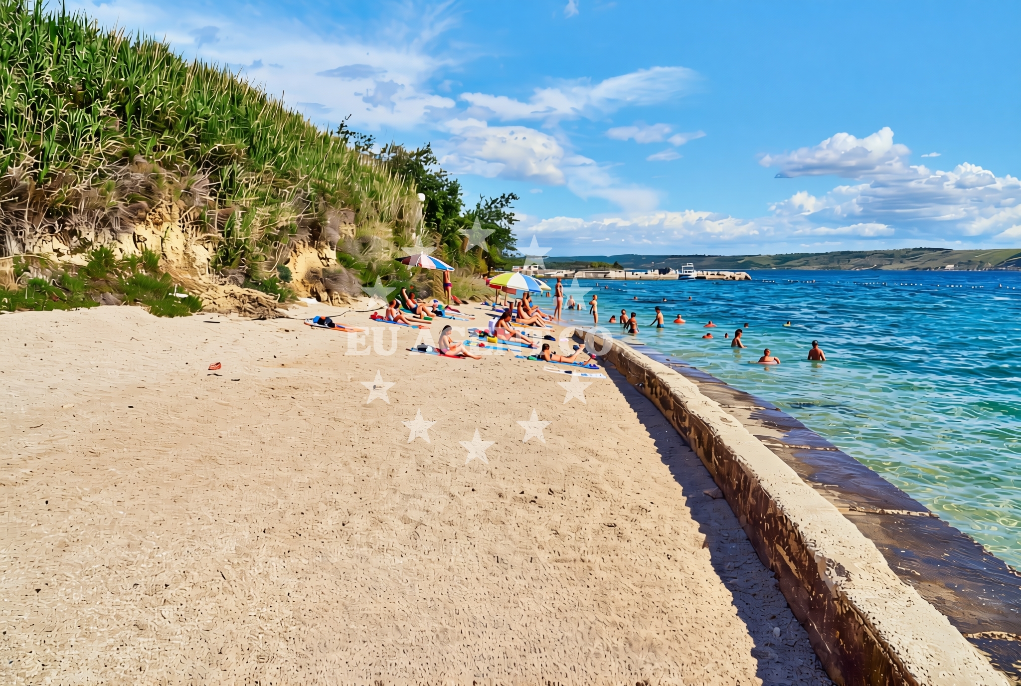 Shoreline and swimming area at Miletići istok, Rtina Beach in Miletići istok